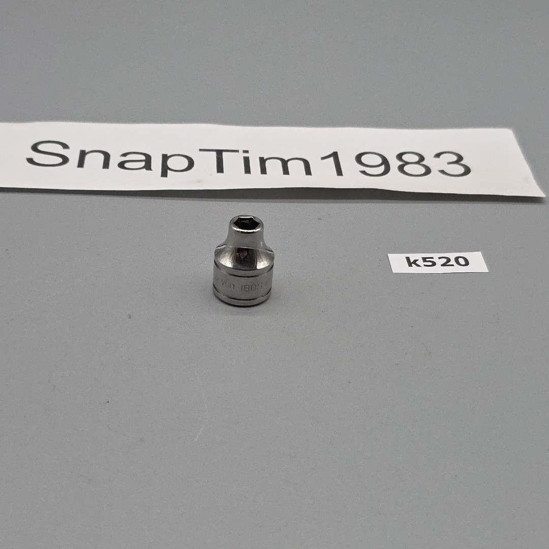 Snap-On Tool FS081 3/8 Dr 6Pt Metric 1/4″ Flank Dr Shallow Chrome Socket USA