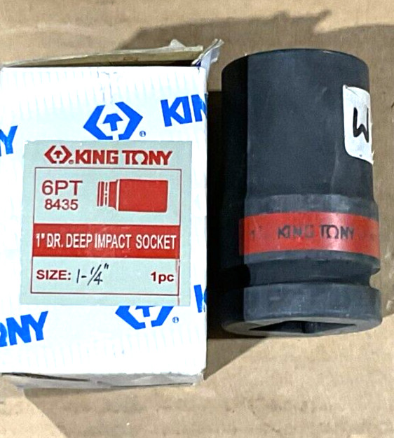 King Tony 8435 1″ DR. 6 Point 1-1/4″ Deep Impact Socket