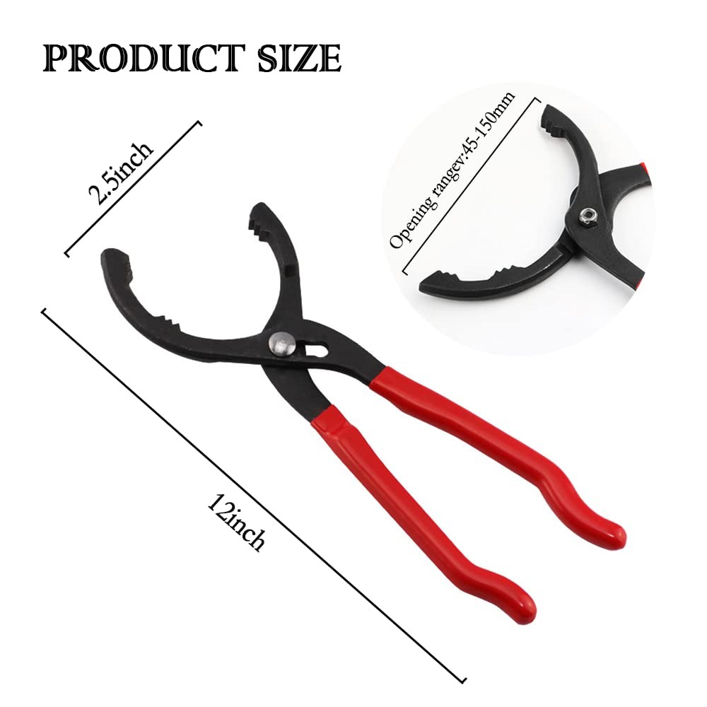 12» Oil Filters Removal Specialty Tool Oil Filter Wrench3-Position Adjustabl…