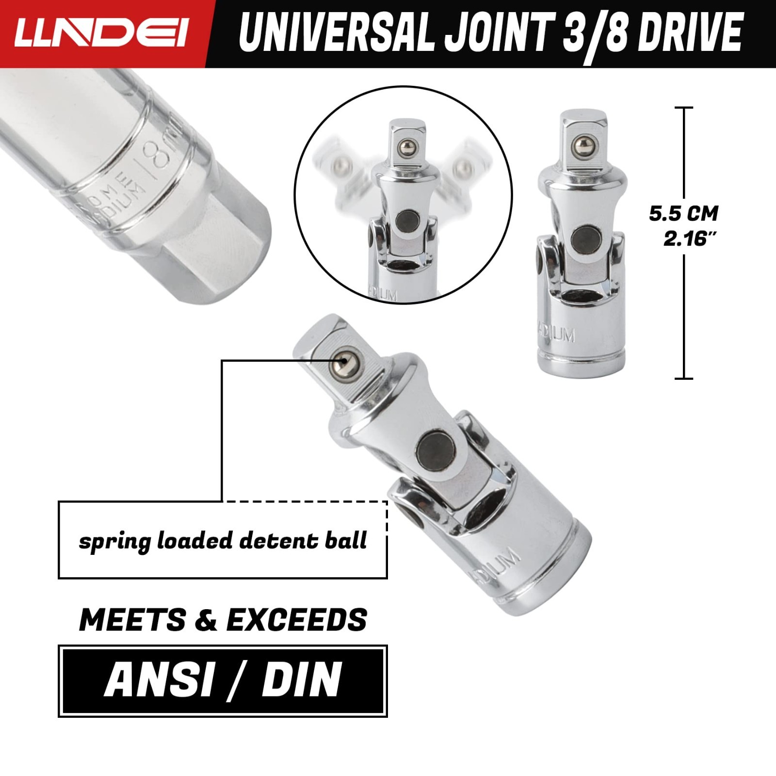 7PCS Spark Plug Socket Set 3/8″ Drive, 14mm 18mm 5/8″ 3/4″ 13/16″, Thin Wall CR-
