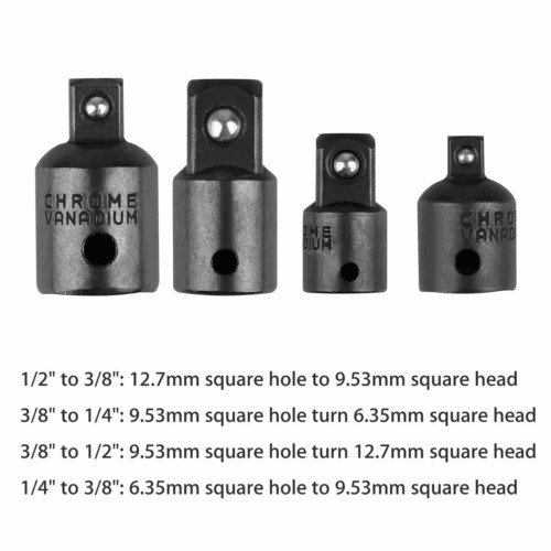 4-pack 3/8″ to 1/4″ 1/2 inch Drive Ratchet SOCKET ADAPTER REDUCER Air Impact KY