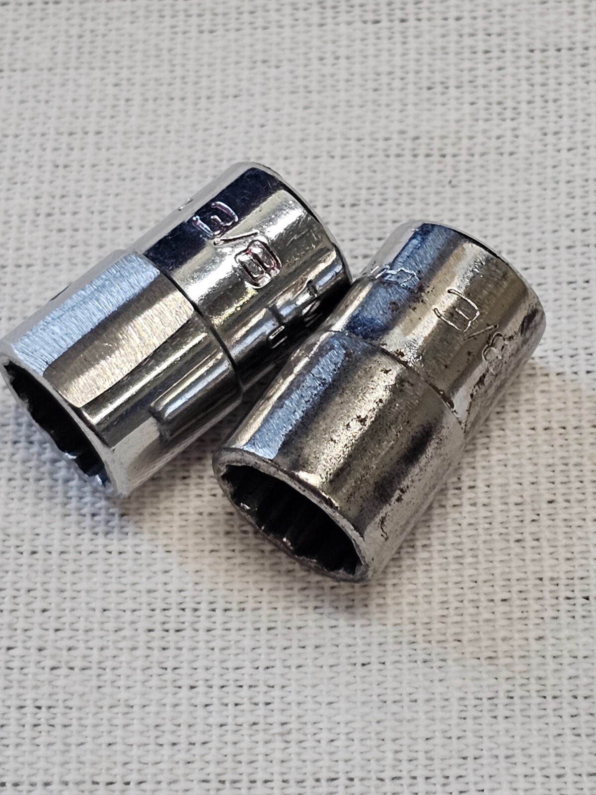 2 Snap-on Shallow Standard Socket Sae 12 Point 1/4″ Drive TMD12 3/8″ USA