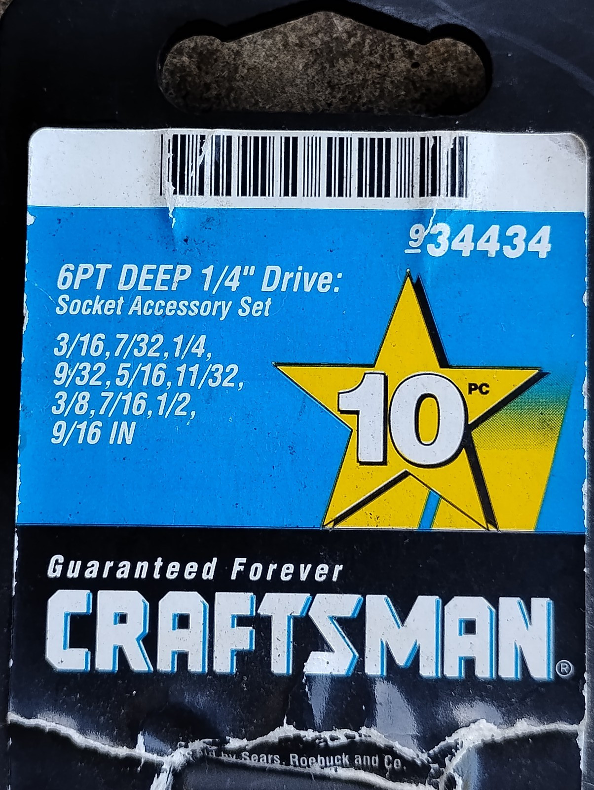 Vintage Sears Craftsman 1/4″ Drive Deep Standard SAE Socket Set USA 6pt 34434
