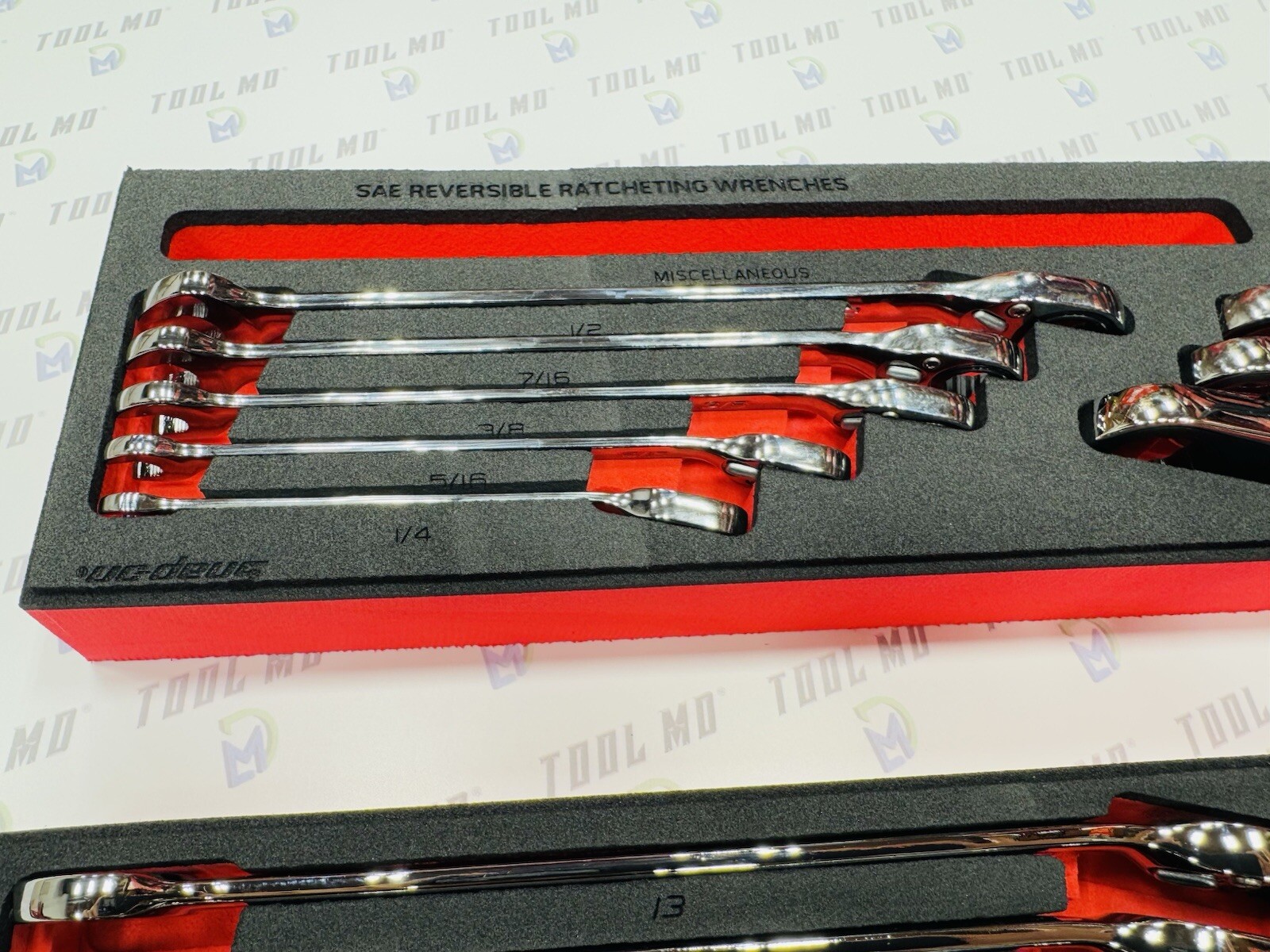 Snap-on Tools NEW 23pc Metric & SAE Reversible Ratcheting Combo Wrench Foam Set