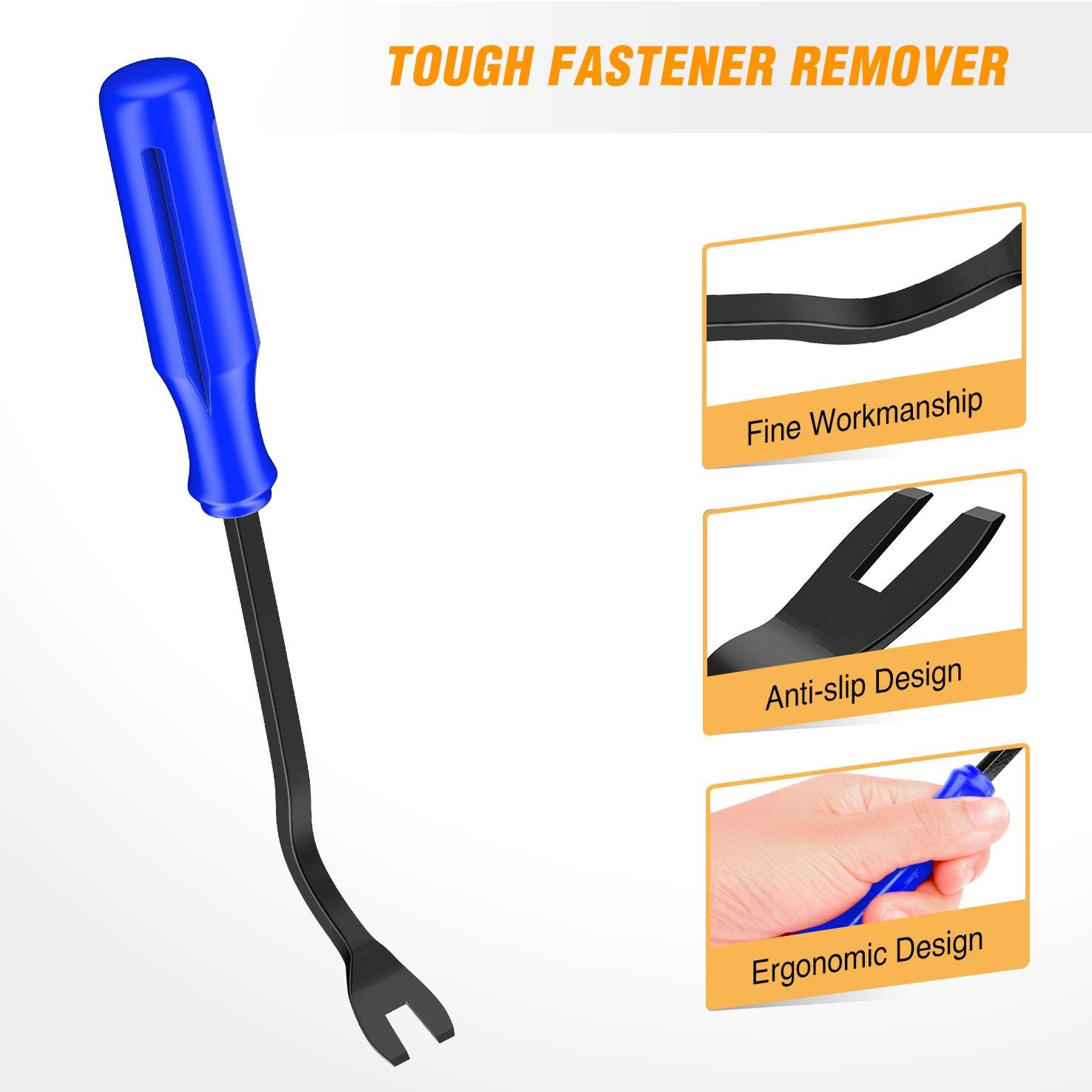 8PCS Trim Fastener Removal Tool Kit Universal For Car Audio Dash Panel-Blue