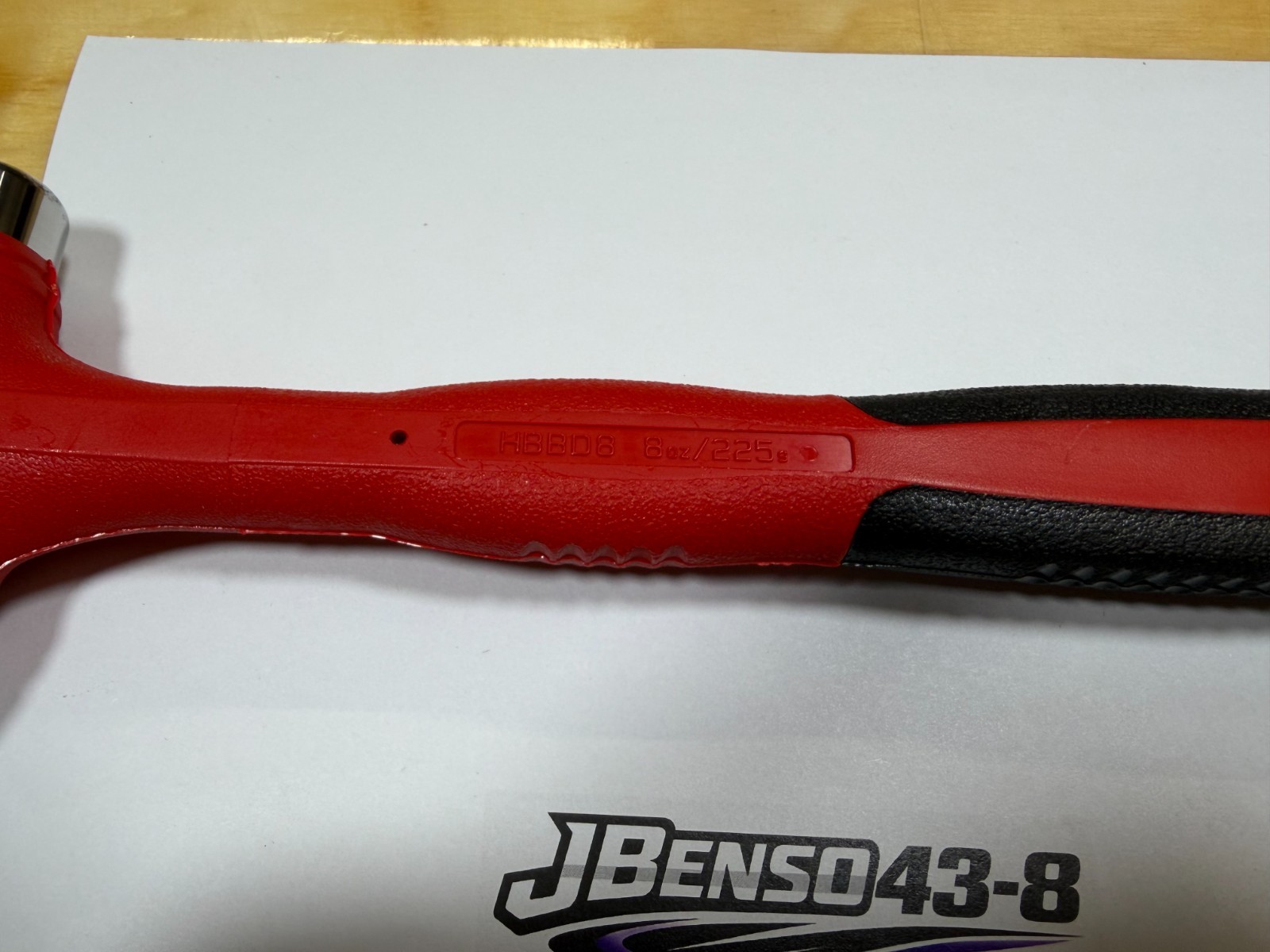 Snap-on Tools USA NEW RED 8oz / 225g Soft Grip Dead Blow Hammer HBBD8