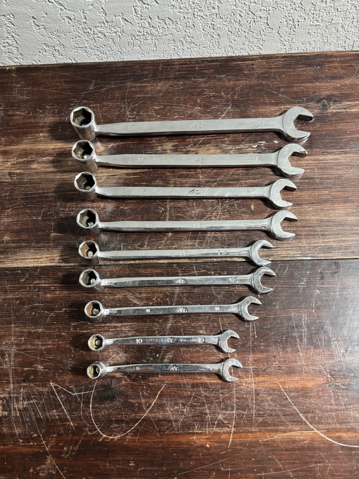MAC 9pc Metric Combination Flex Head Socket End Wrench Set 9mm- 17mm.