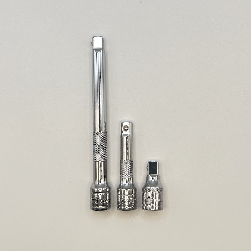 Power Torque 3pc 3/8” Drive Socket Extension Bar Set 1.75”, 3”, 6”