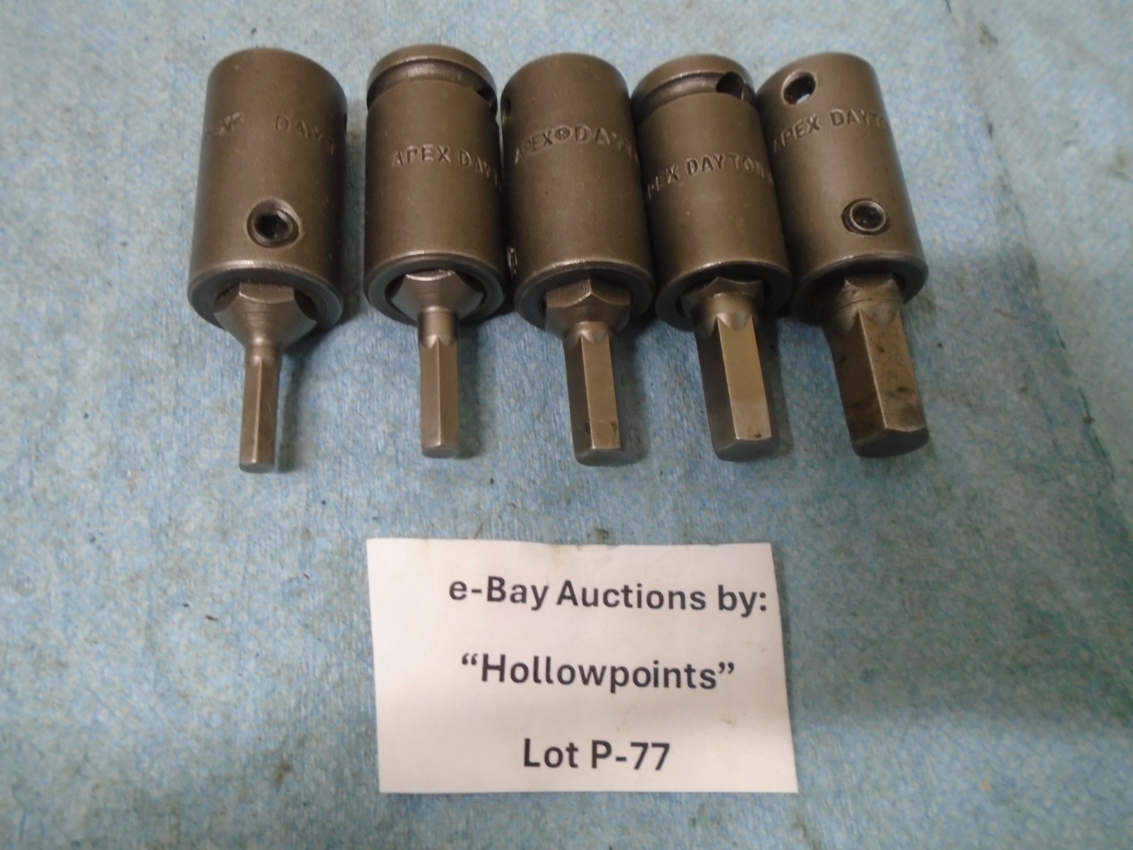 Apex Dayton O USA Impact Hex Allen Bit Set 5Pc 3/8″ Drive 5/32″ thru 3/8″ P77