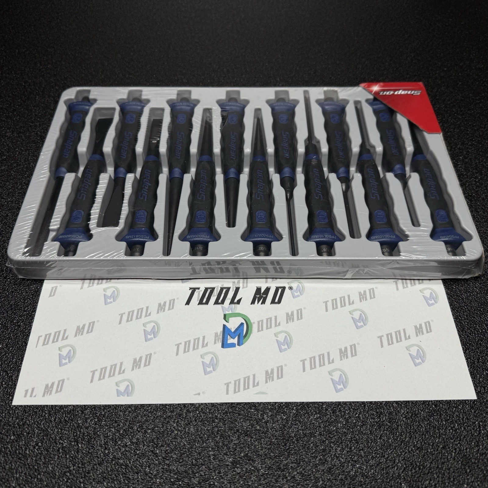 Snap-on Tools NEW 14pc POWER BLUE Soft-Grip Punch & Chisel Set PPCSGL714MB
