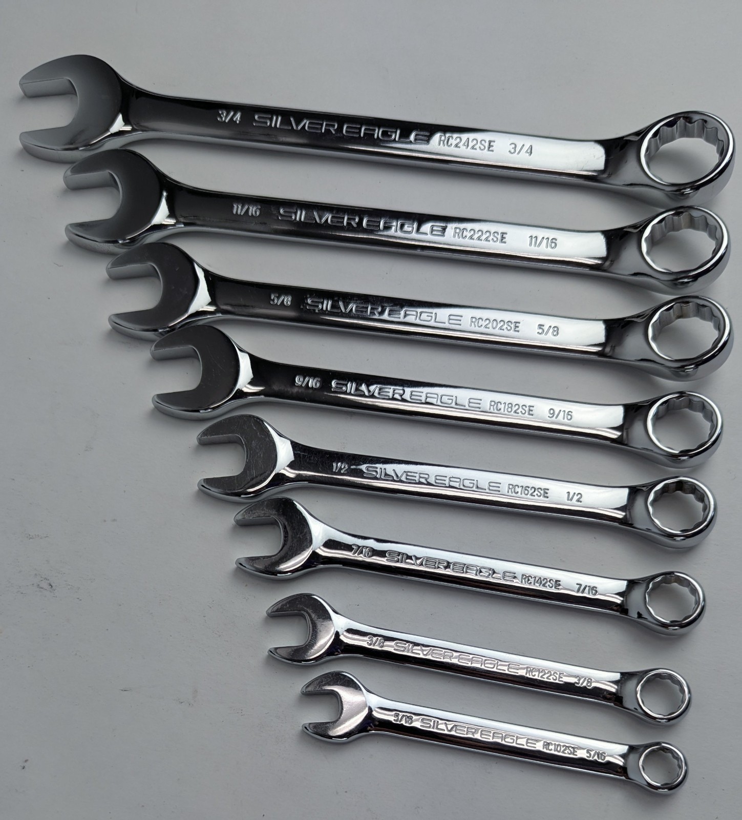 Silver Eagle by Matco Tools 8-Piece SAE Combination Wrench Set – 5/16 thru 3/4