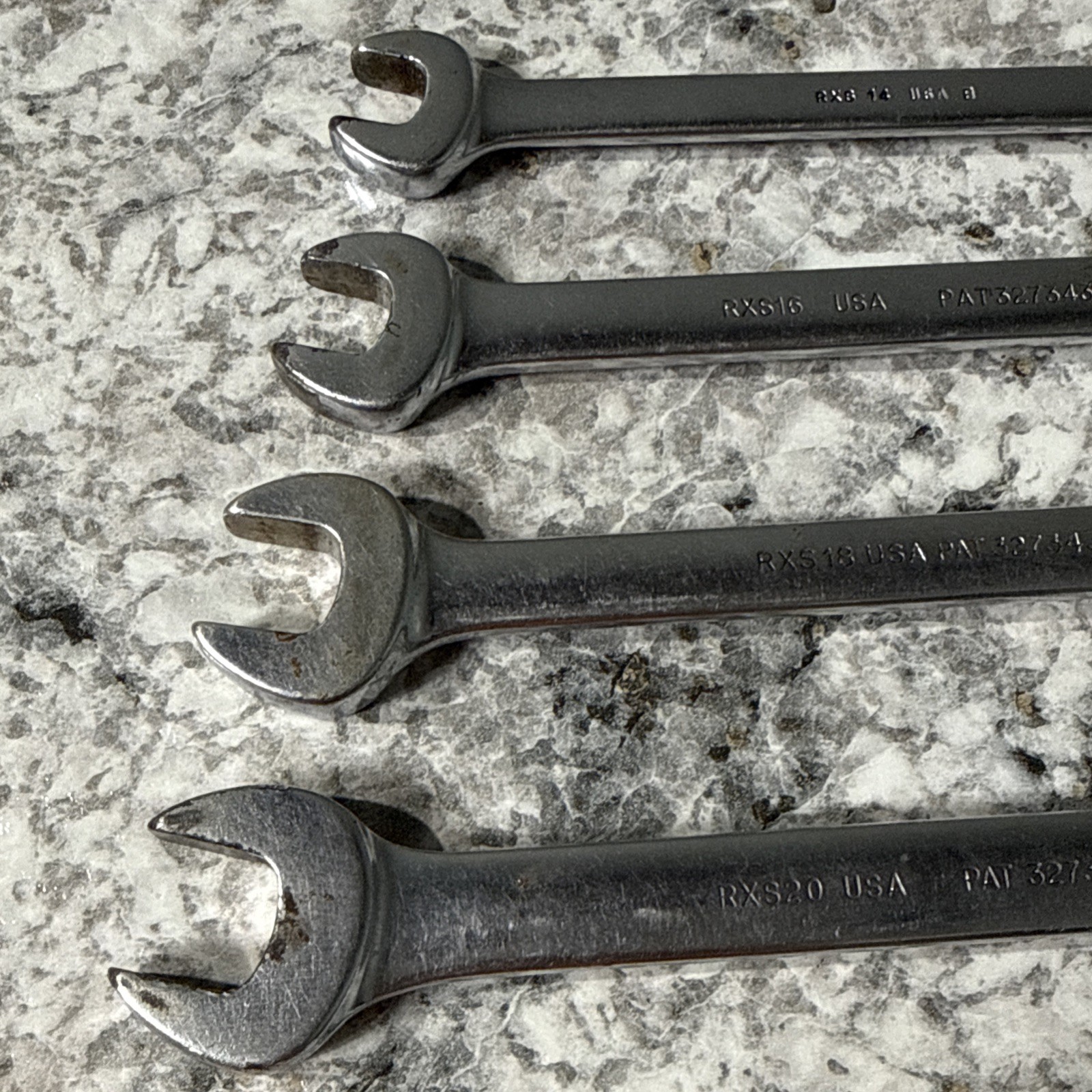 Snap On RXS14-RXS20 7/16″-5/8″ SAE 4 Piece Flare/Open End Comb.