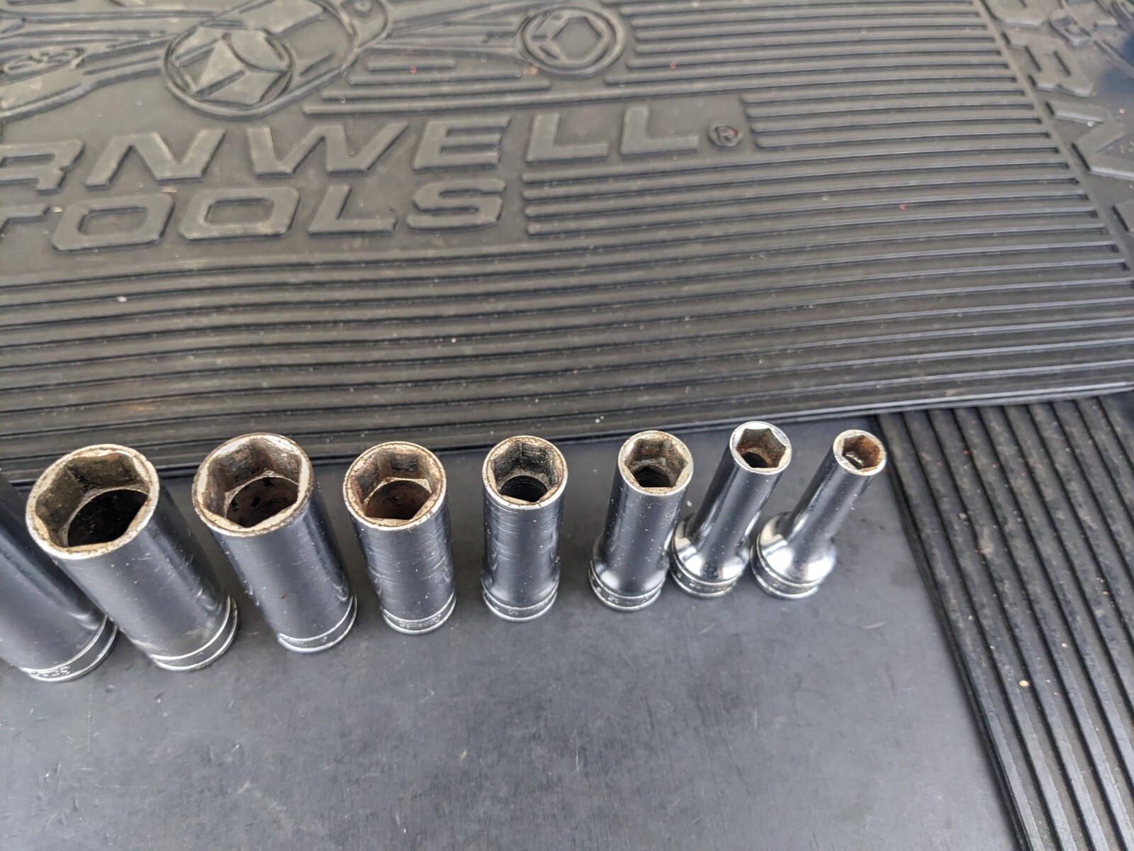 #az527 Snap On 3/8″ Drive 11 Pc SAE Deep 6 Pt Socket Set 211SFSY 1/4″ – 7/8″