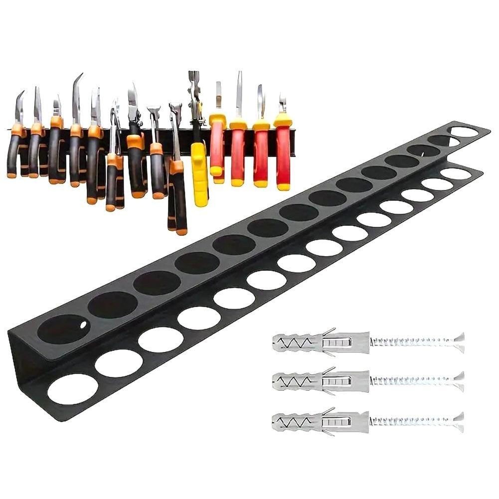 Space Saving Heavy Duty Wall Mounted Screw Driver Holder Tool Rack for Workshop