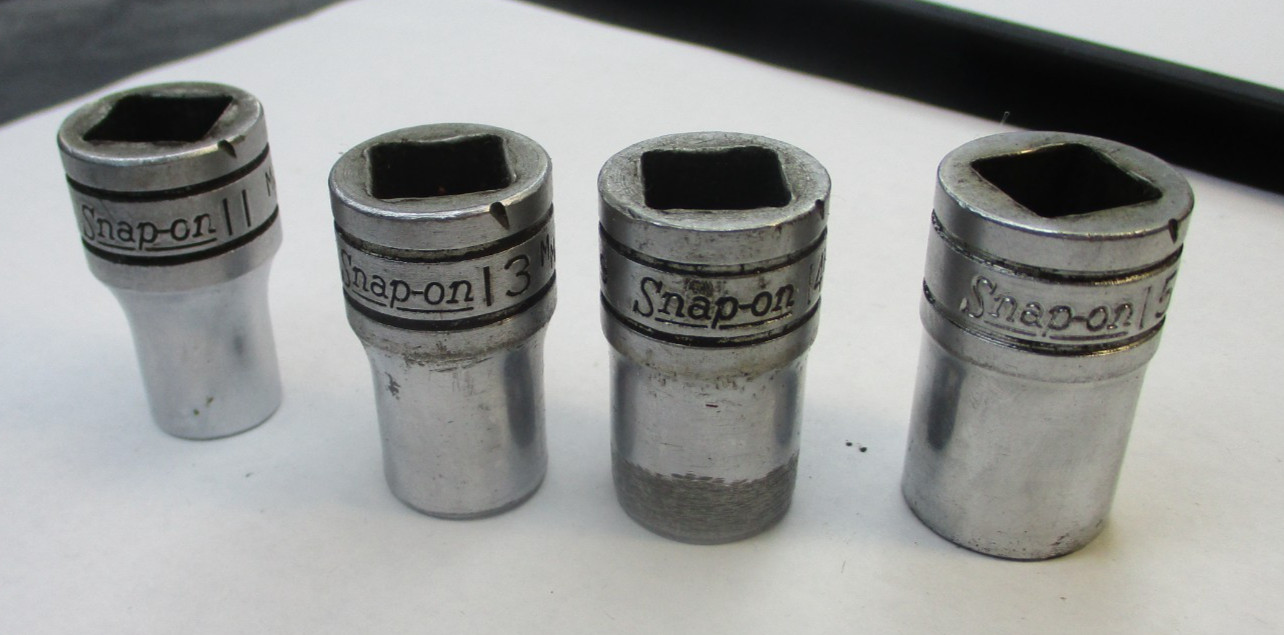 Snap on 4pc 1/2″ Dr 12pt SW11M 11mm SW13M 13m SW14m 14mm SW15mm 15mm Sockets USA