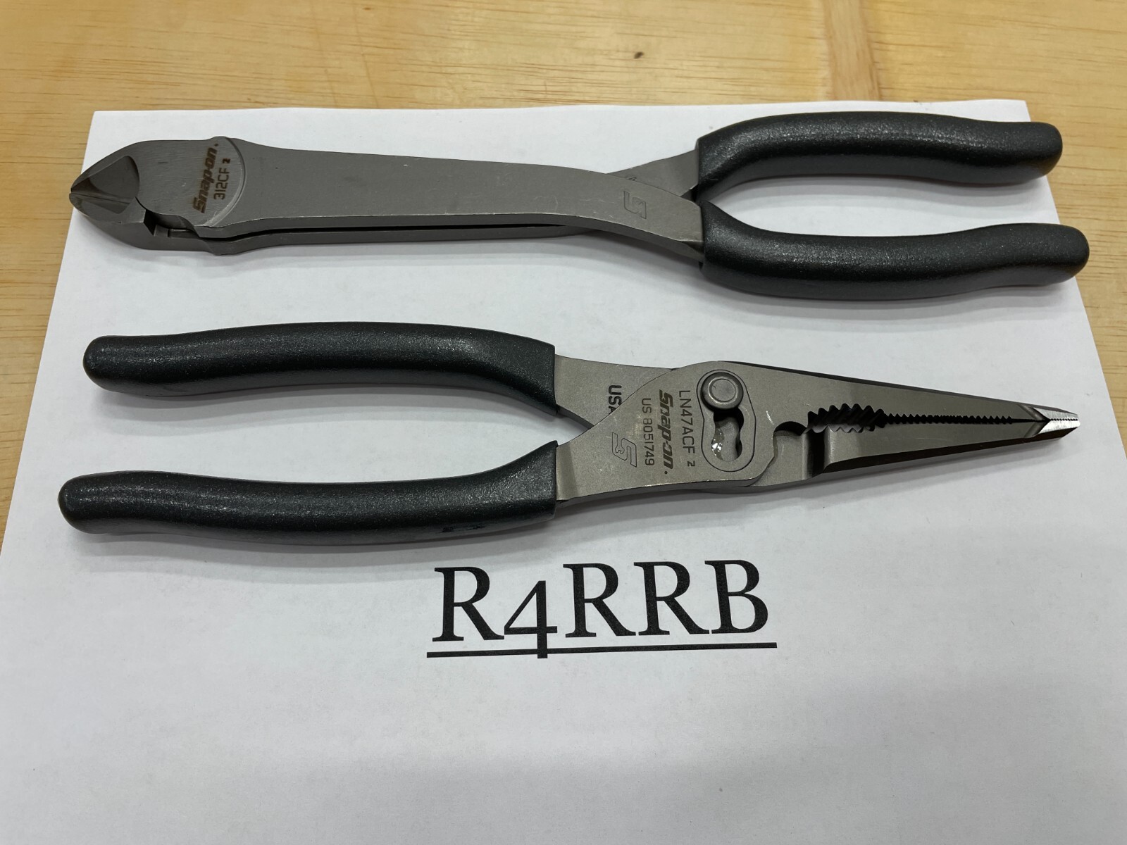 Snap-on Tools USA NEW 2pc DARK TITANIUM Pliers Cutter Lot Set LN47ACFDT 312CFDT