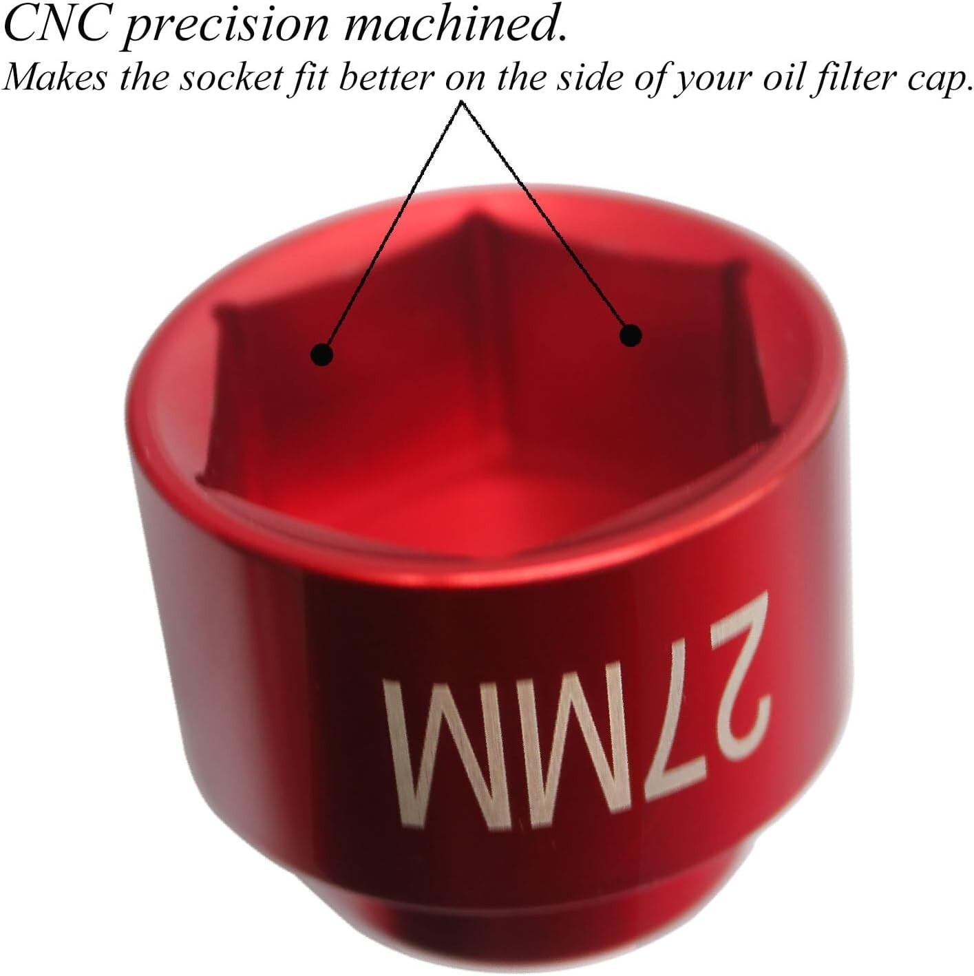 27mm oil filter socket wrench tool, low profile 3/8″ Drive Oil 27mm, Red