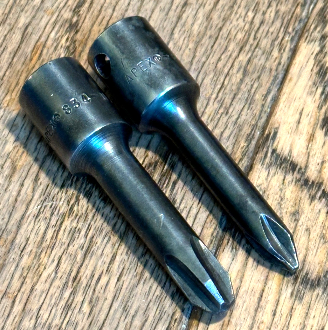 🇺🇸 APEX Tools Phillips Tip Screwdriver Socket Bit Hand Impact Driver Set Lot