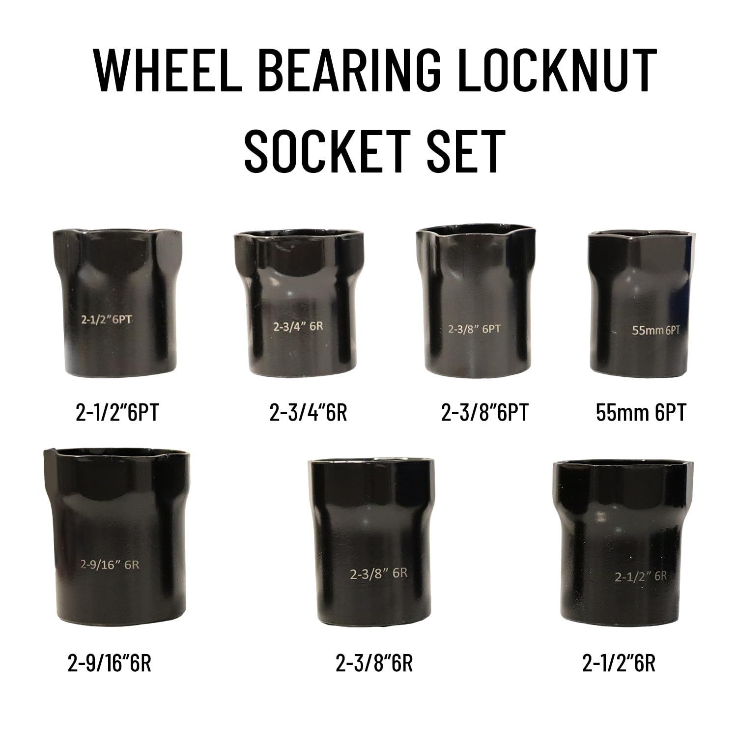 VEHIRETL Wheel Bearing Locknut Socket Set 7 Piece Lock Nuts…
