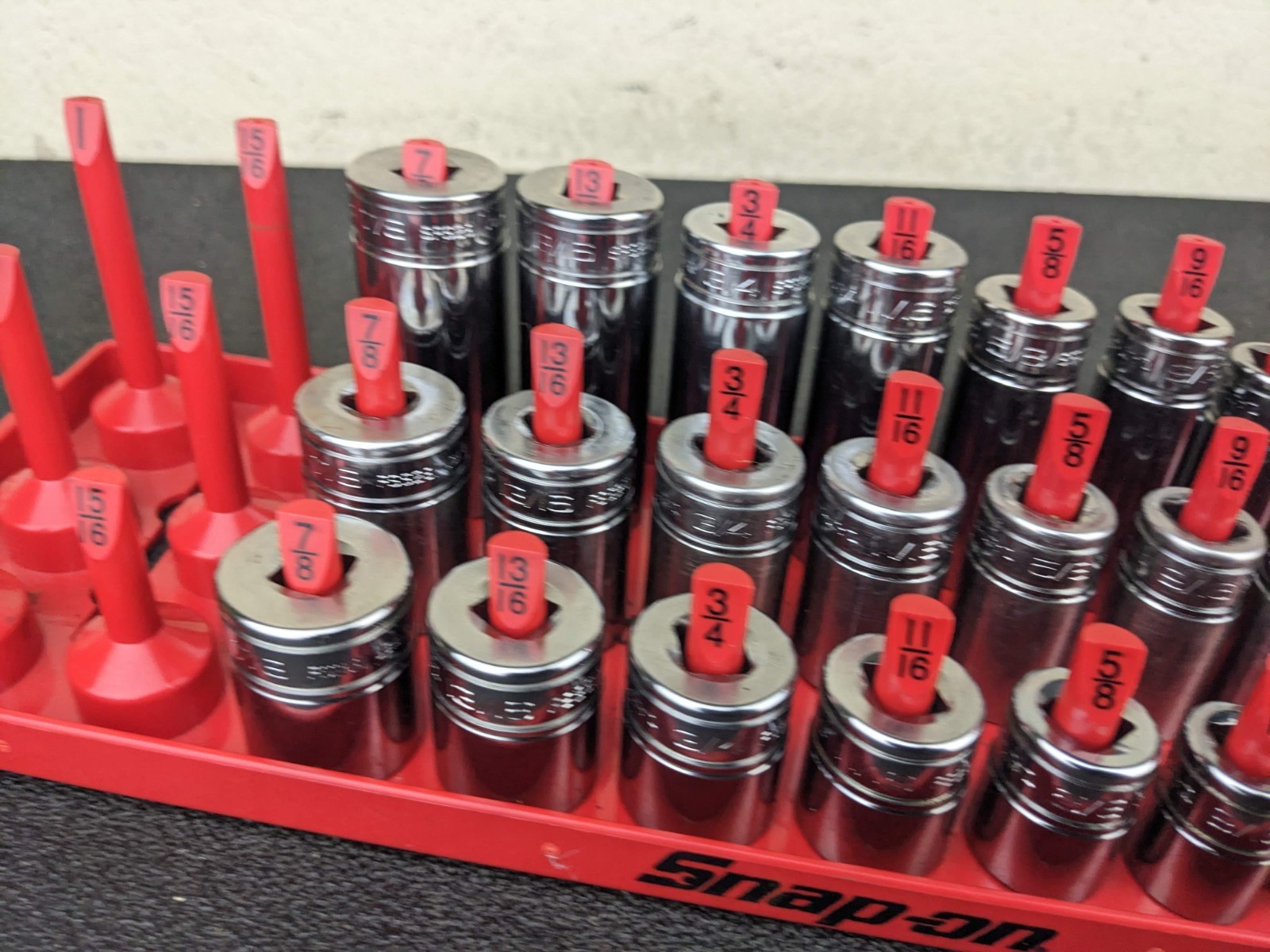 #bo723 Snap On USA 39pc 3/8″ Drive SAE 6 Point Shallow Semi Deep MASTER SET