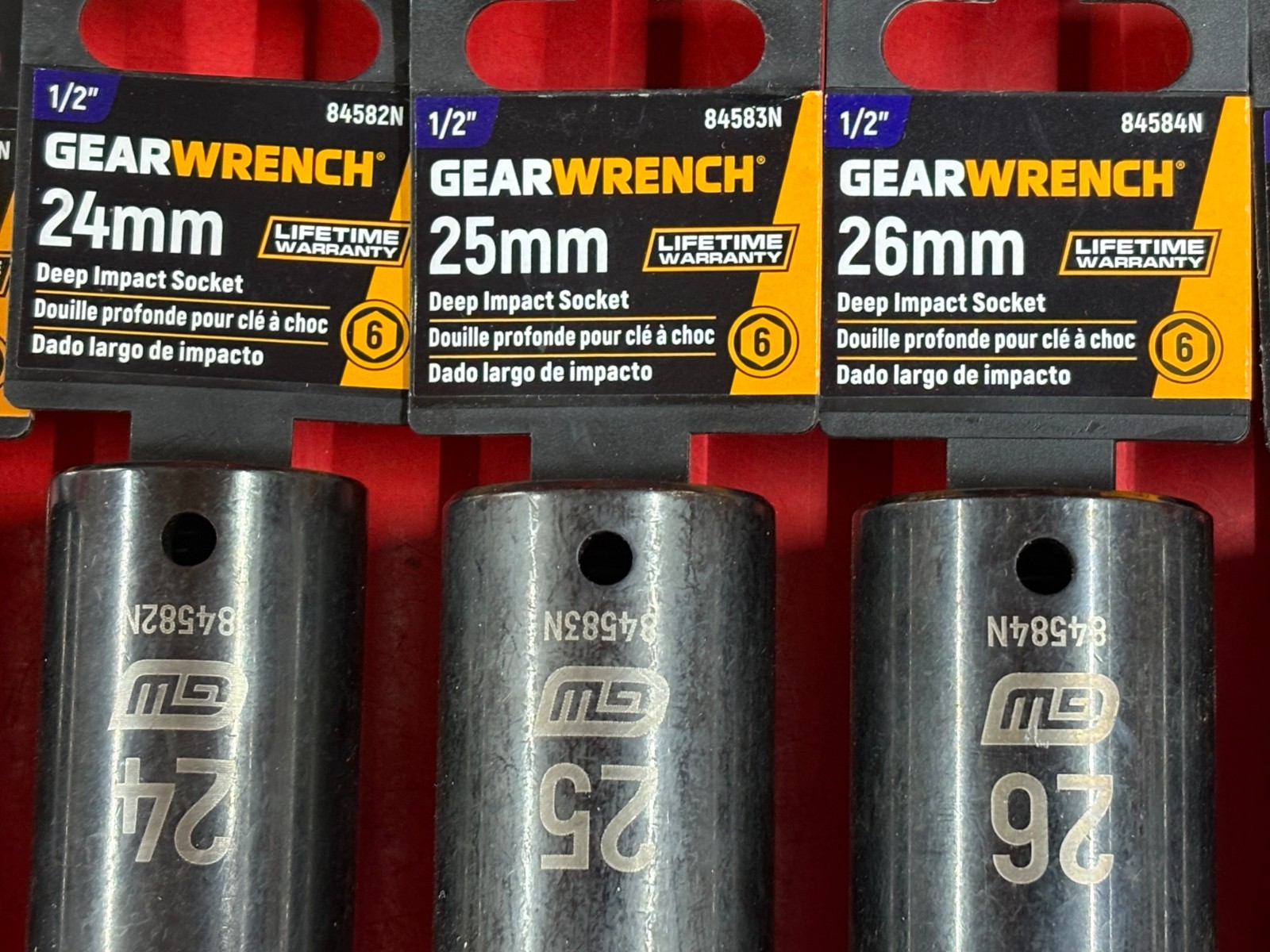 LOT OF 18 GEARWRENCH METRIC 1/2″ DRIVE DEEP IMPACT SOCKETS SET 12MM UP TO 29MM