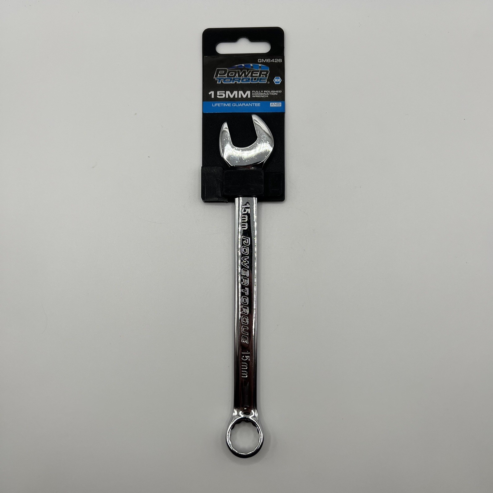 Power Torque 15mm Combination Wrench 12 Point Fully Polished Chrome GM6426