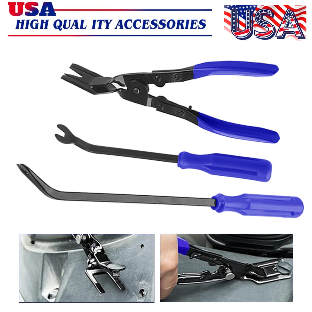 3PCS Auto Trim Clip Remover Tool Removal Pliers Fastener Door Panel Retainer Set