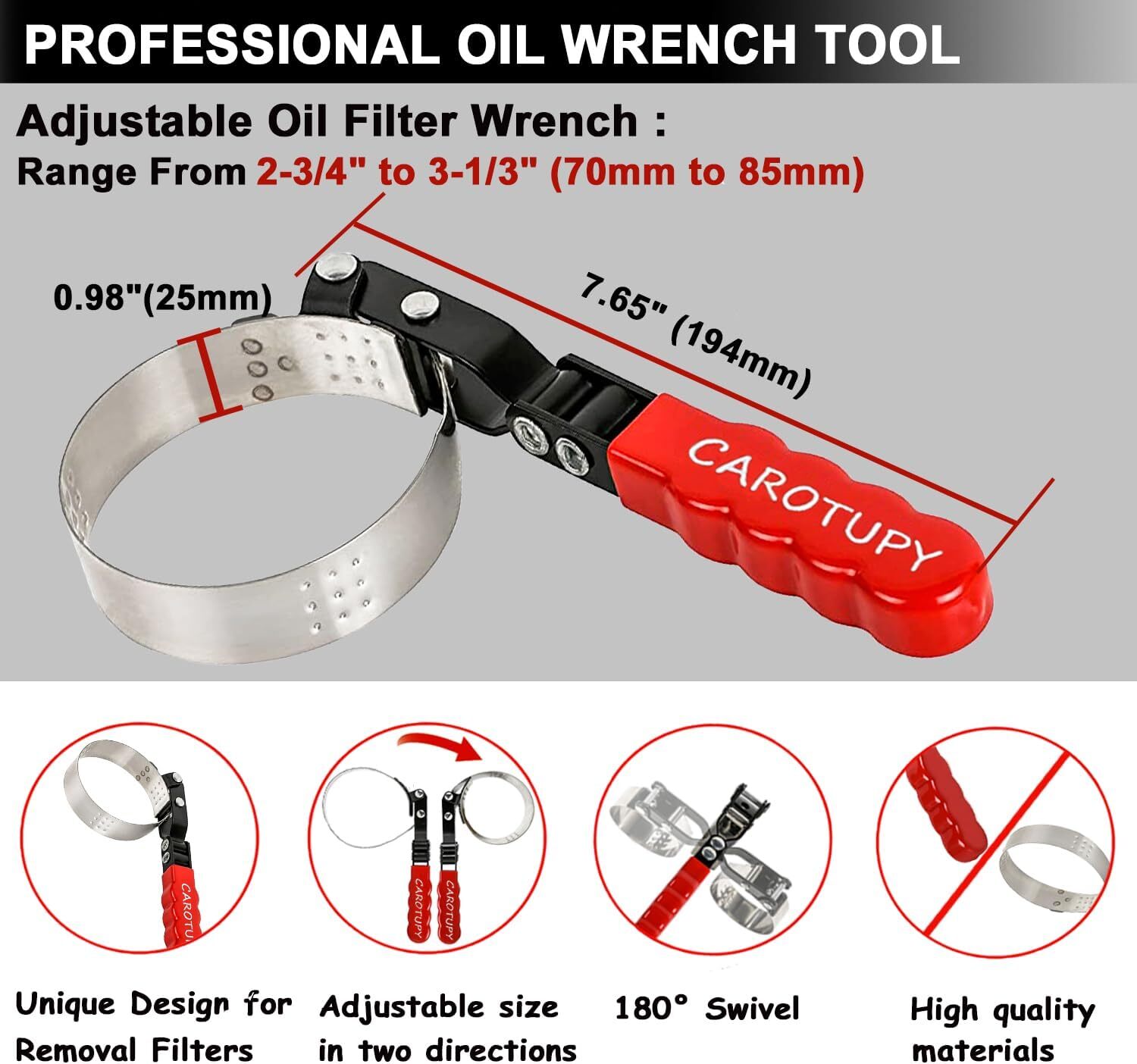 Extra Small Oil Filter Wrench Swivel Oil Filter Removal Tool Universal Filter…