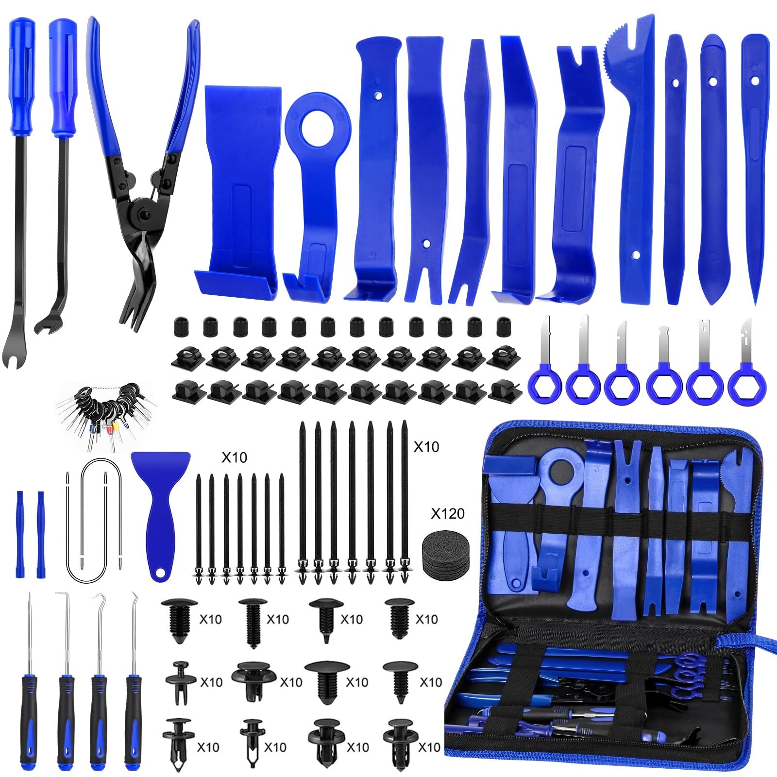 352pcs Trim Removal Tool Kit – Pry, Door Panel & Clip Tools with Body Clips Set