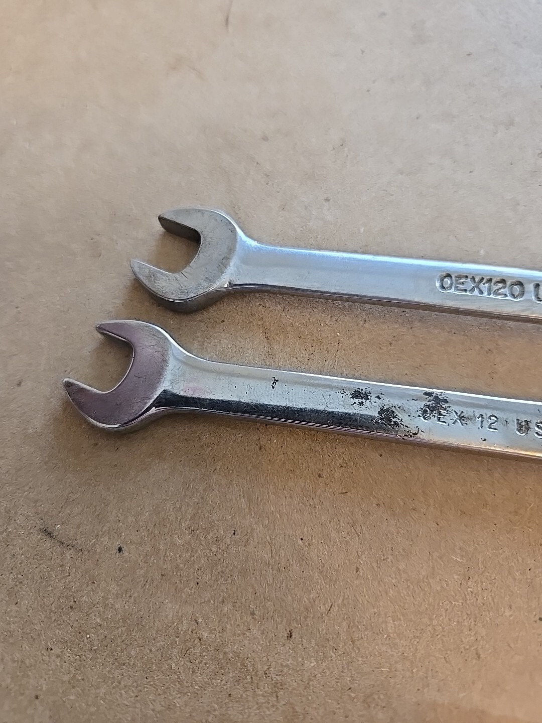 Snap On 3/8″ 12PT SAE Chrome Short Standard Combination Wrenchs OEX120,OEX12