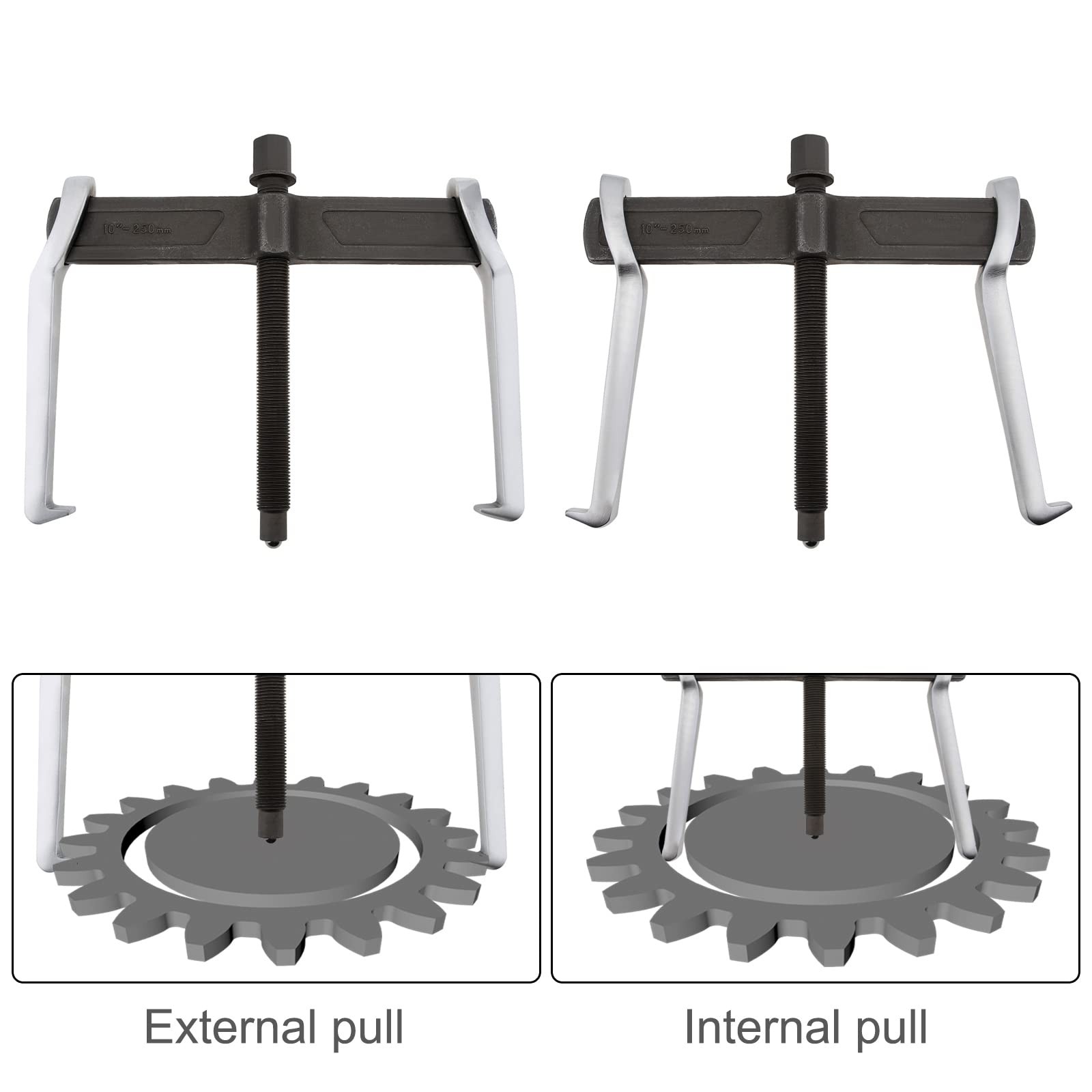 ChgImposs 2-Jaw Gear Puller, Adjustable CR-V Bearing Puller Gears, 10 INCH