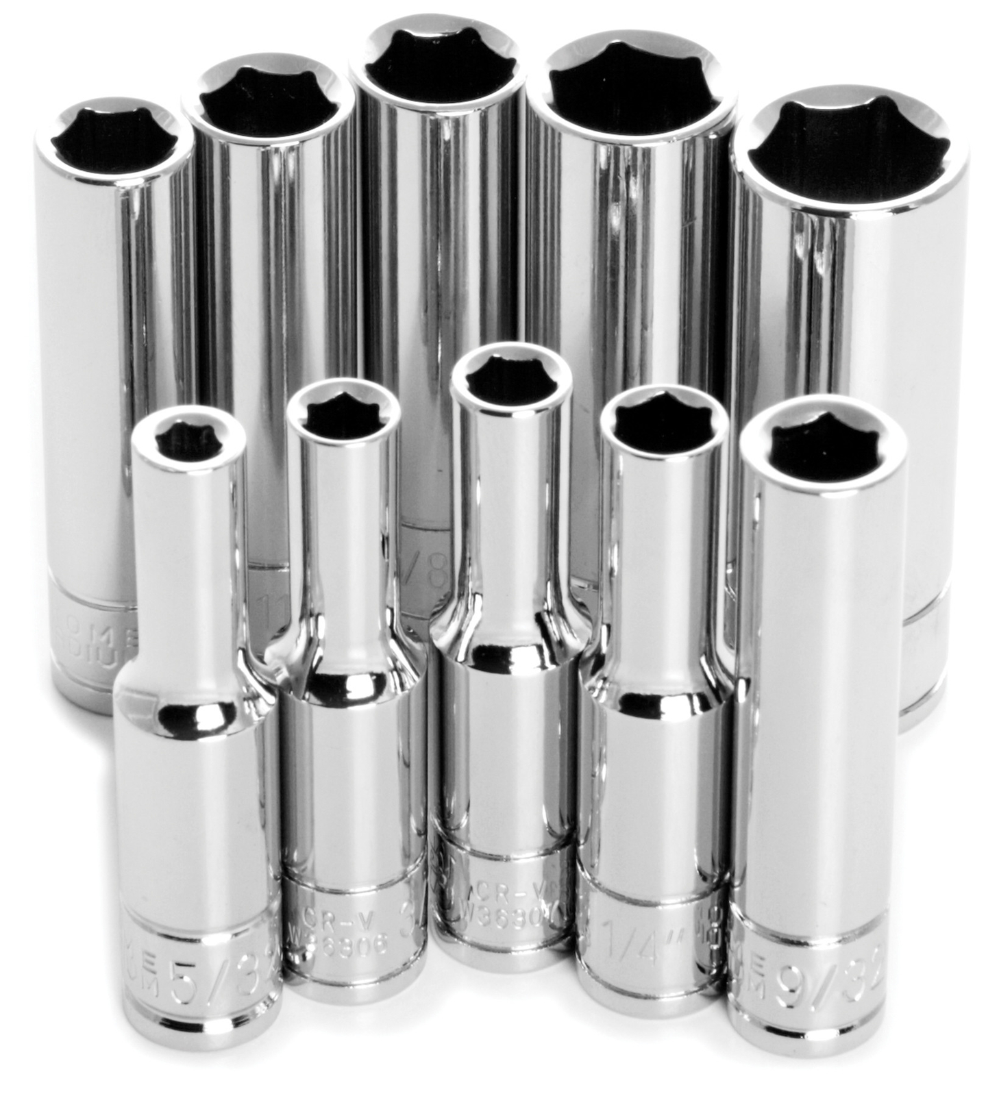 Performance Tool 1/4″ SAE 6 Point Deep Socket Set (W36300)