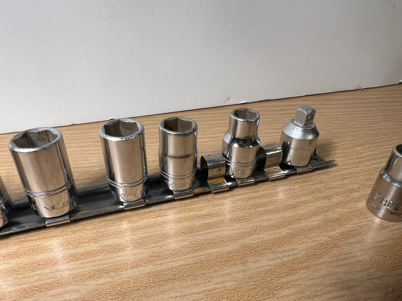 Vintage 1970 Vulcan Williams BM Metric Shallow Socket 10pc Set 3/8 Drive USA 6pt