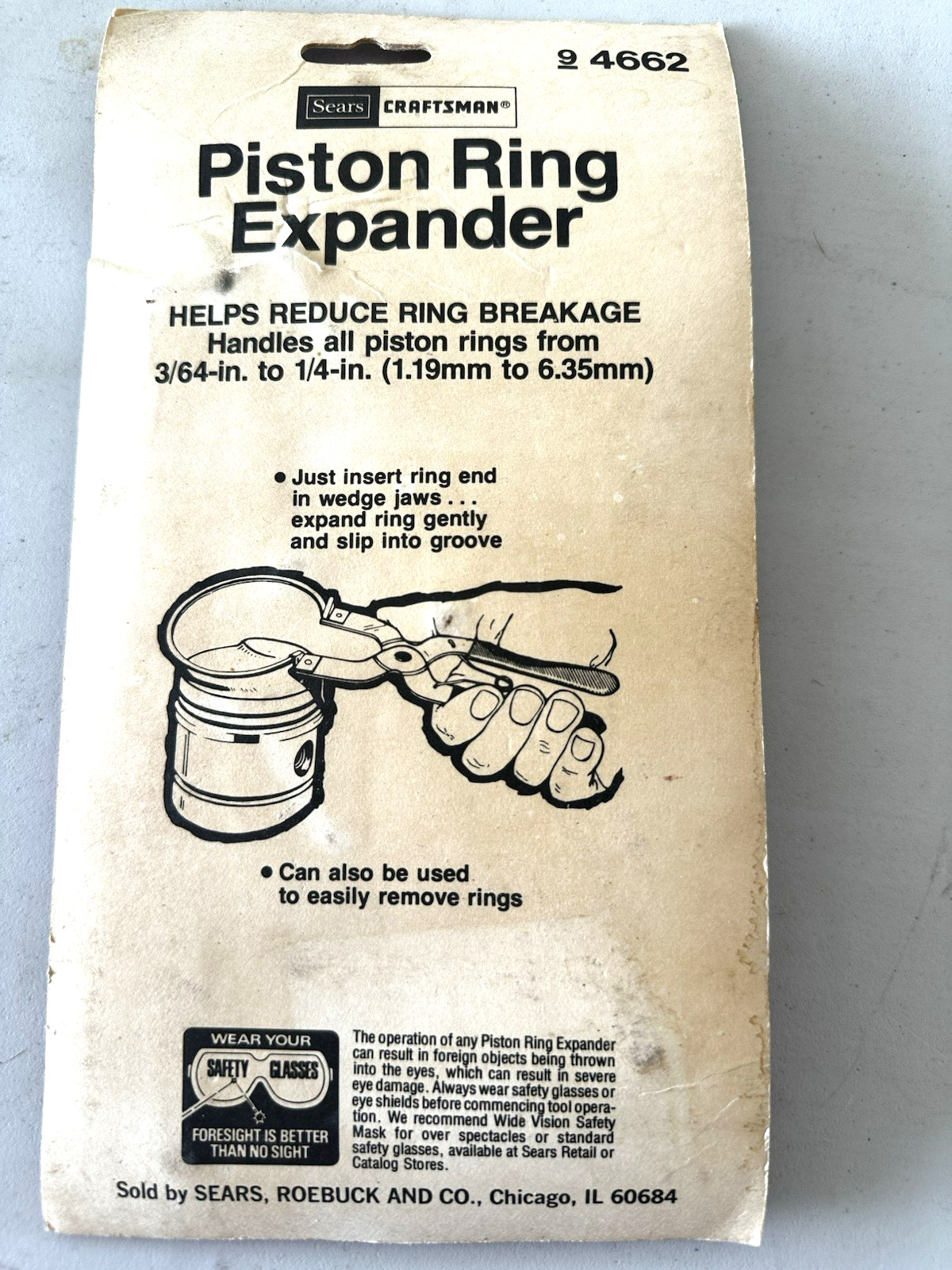 RARE 1970’S CRAFTSMAN 94662 PISTON RING EXPANDER NEW SEALED