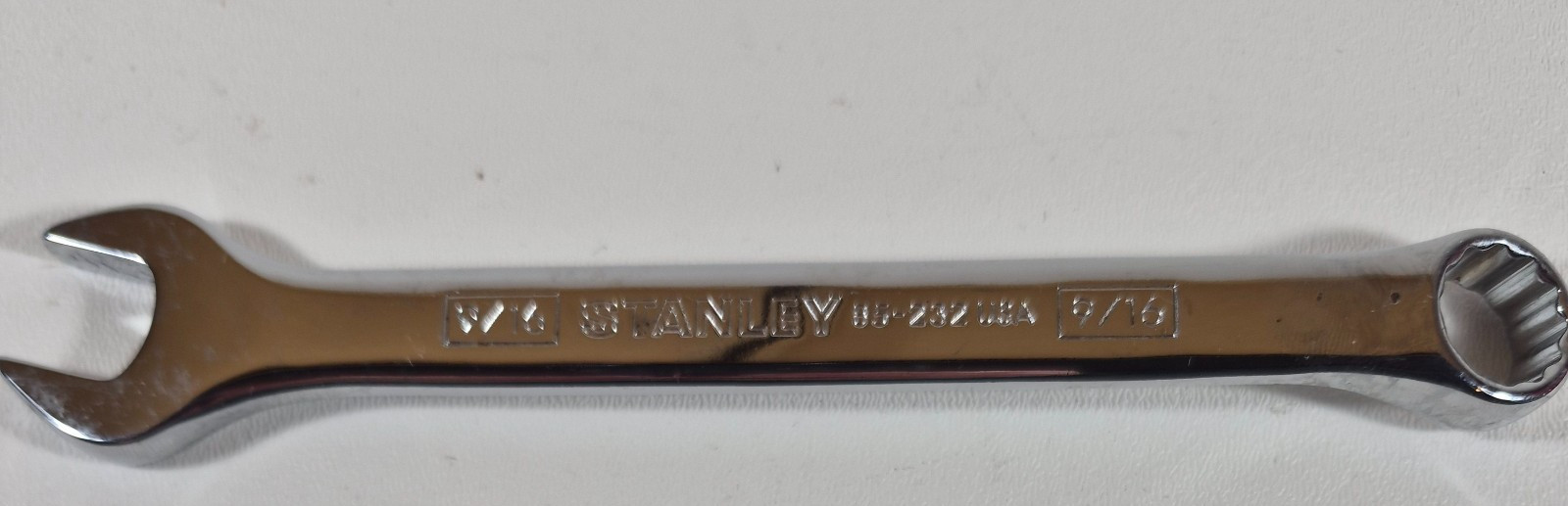 NEW NOS Stanley 9/16” 12-Point Combination Wrench 85-232 USA Chrome Tool