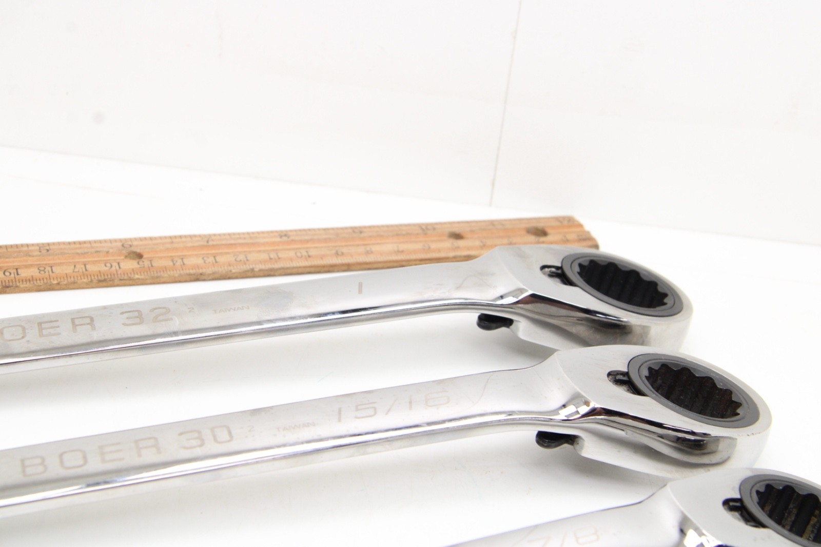 Blue Point 13/16″ – 1″ SAE Chrome 4 Piece 12 Point Ratcheting Wrench Set USA