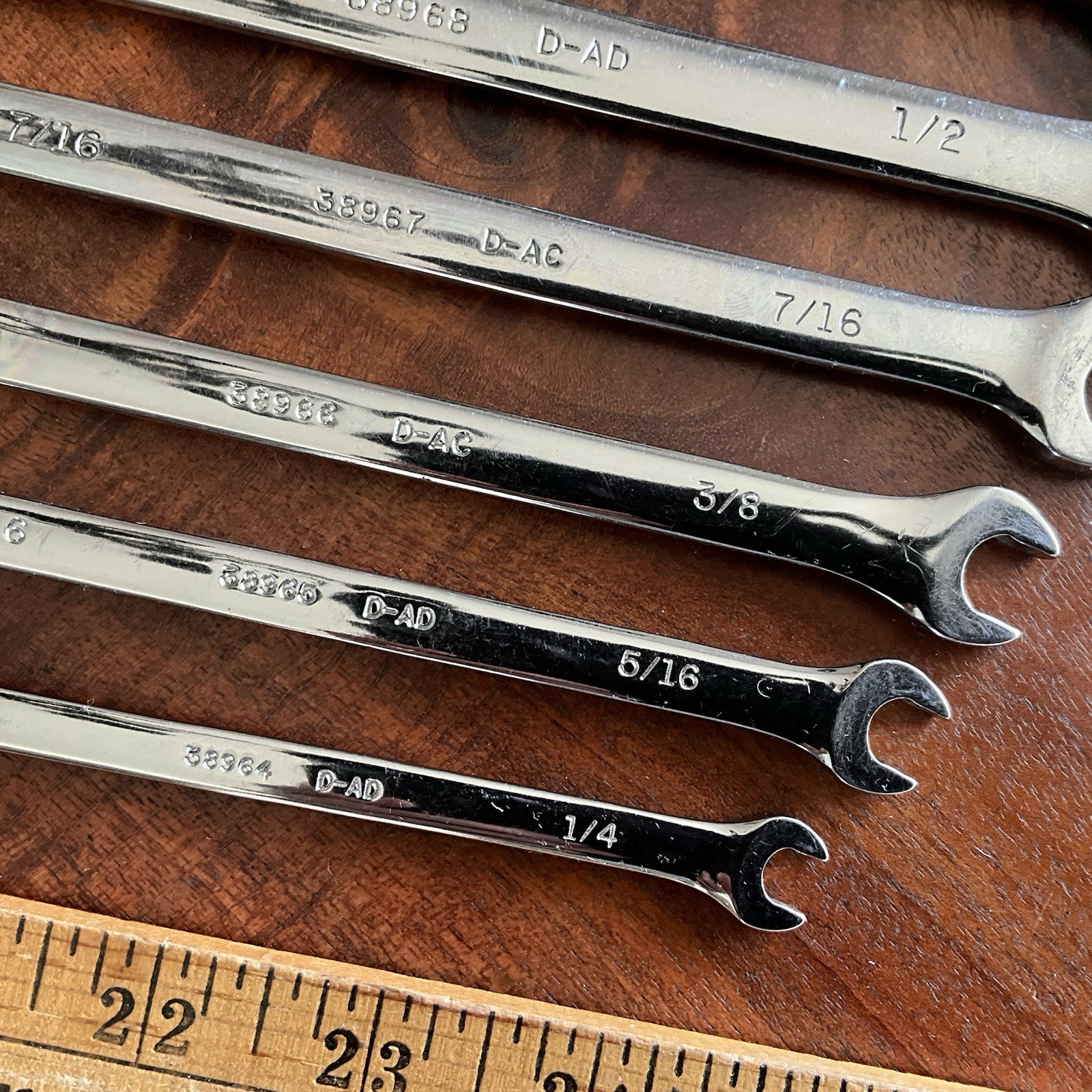 Craftsman 9 pc Combination Wrench Set D-AD 1/4″ to 3/4″ Polished Chrome 12 pt