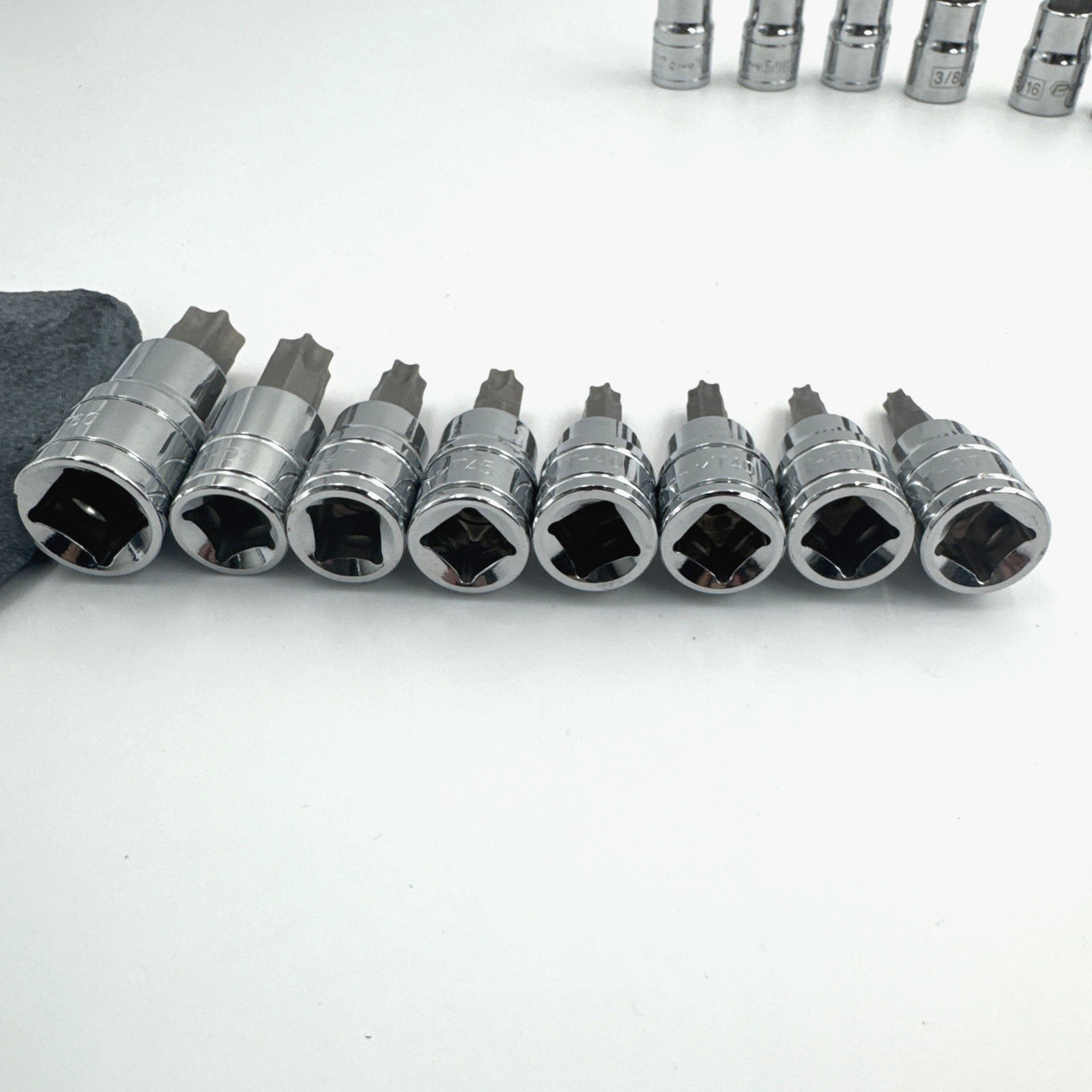 Powewrbuilt SAE Metric 16pc Lot Bit Torx Sockets see photos for sizes