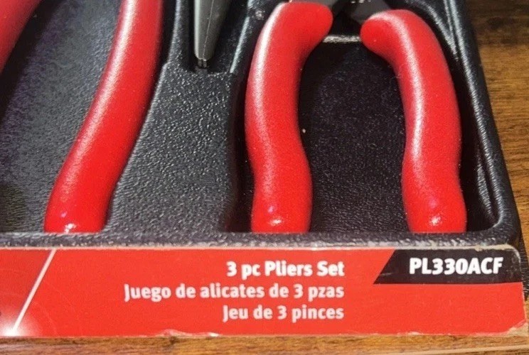 New Snap-on™ 3pc Heavy Duty Pliers Set PL330ACF Red Grip 312CF 49ACF 911CF