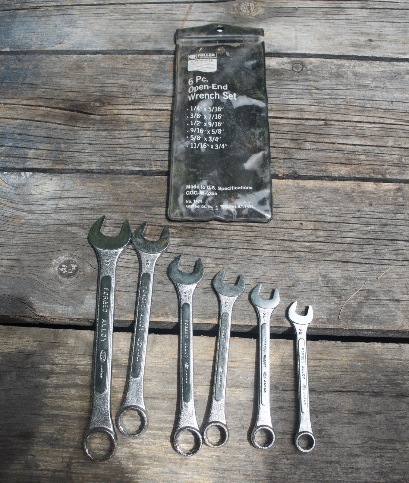 VINTAGE FULLER STANDARD OPEN END 6 PIECE WRENCH SET # 1474 NEW IN ORIGINAL POUCH