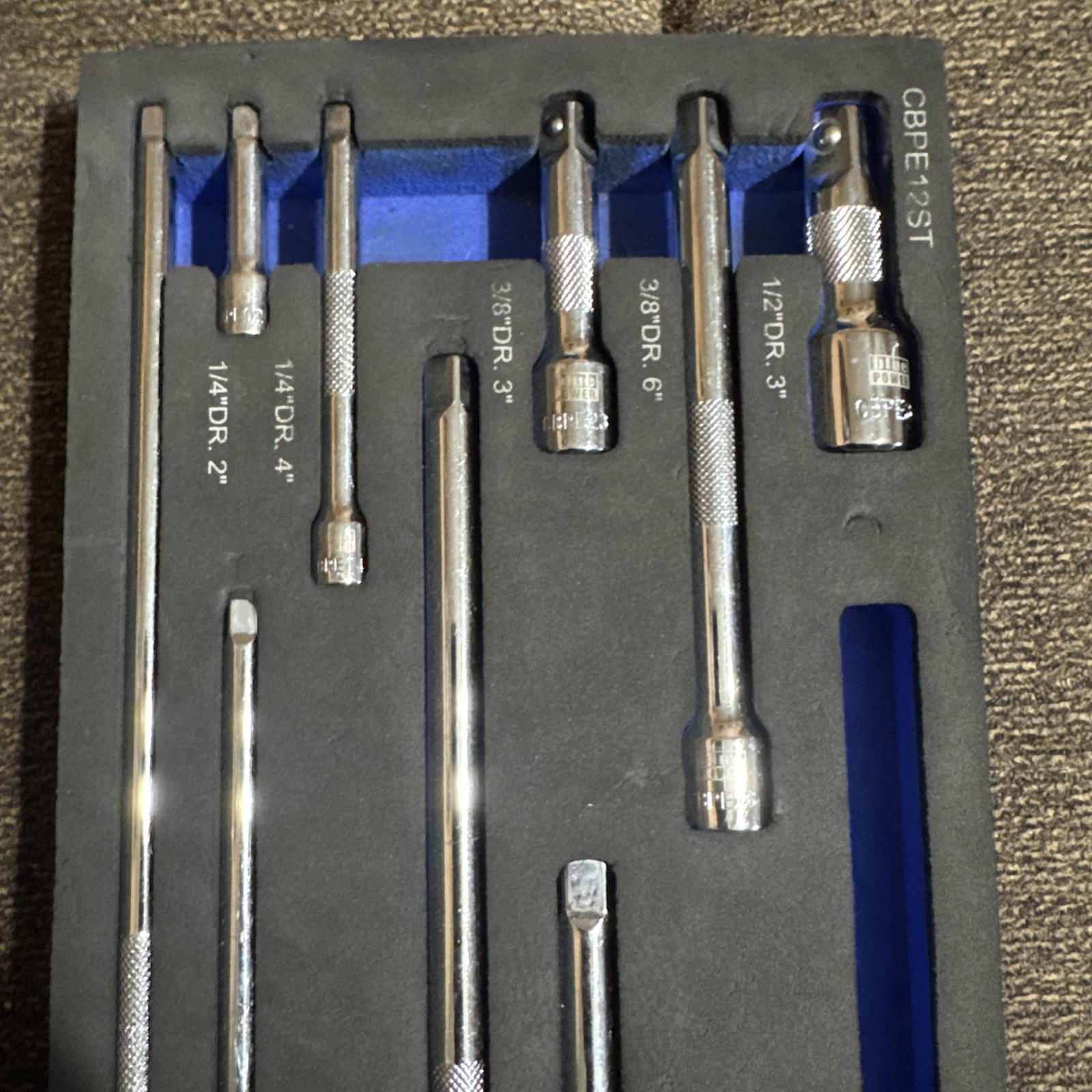 Cornwell Tools 12pc Extension Set 1/4,3/8 &1/2 CBPE12ST **Missing 1 Extension**