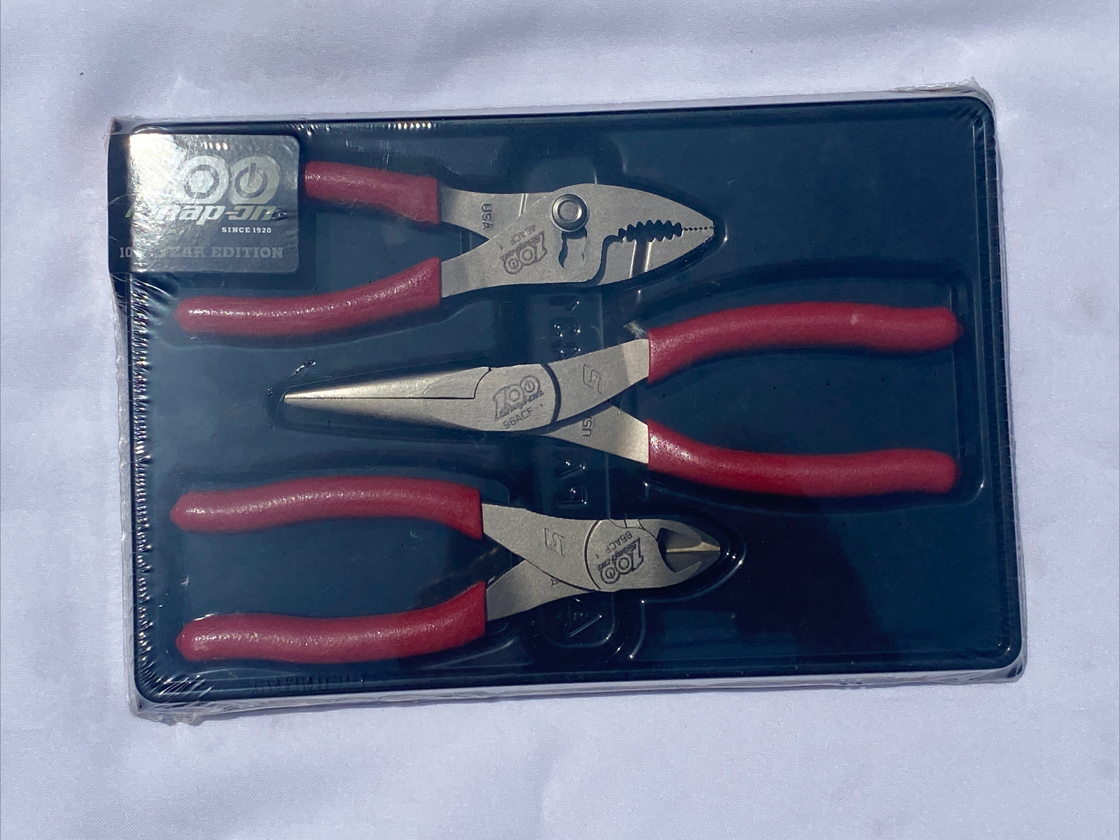 Snap On 100th Anniversary 3Pc Pliers Set Red PL306ACF100MR Brand New