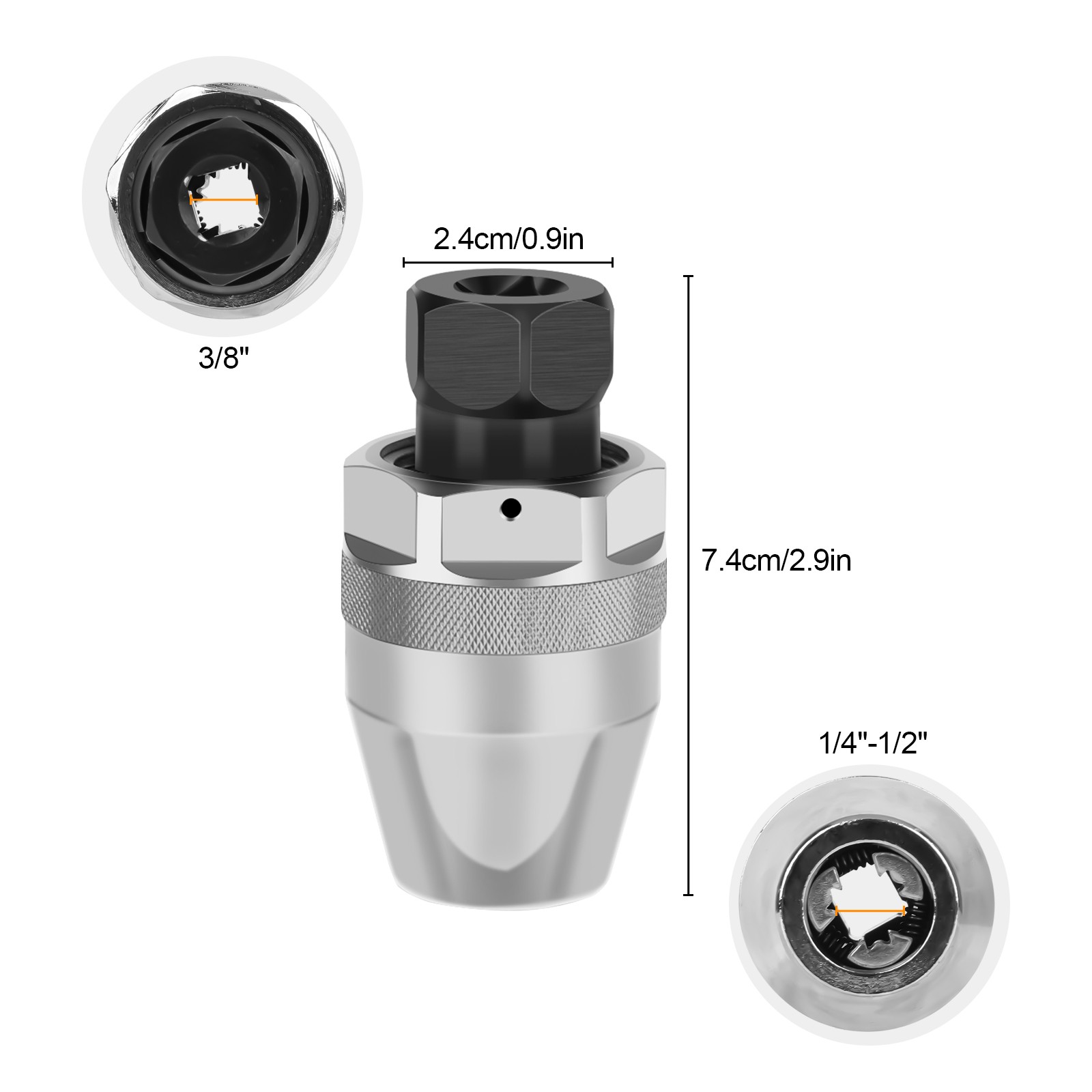 Bolt Extractor Tool 3/8″ Drive Damaged Broken Stud Remover for 1/4″-1/2″