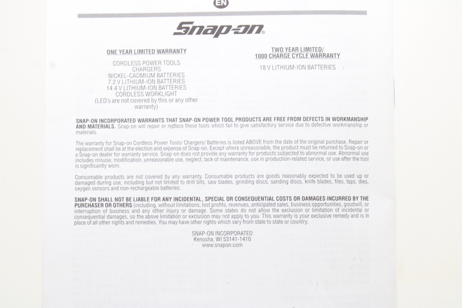 Snap-on ZCTC131CE Manual For CTC131 Series Battery Charger Original USA