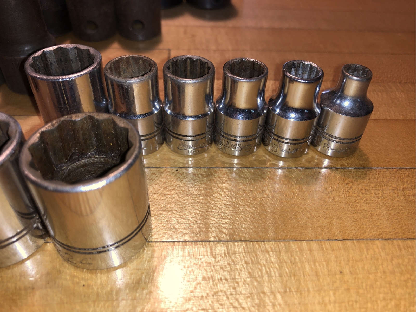 VTG 55pc Williams Vulcan 1/2” Impact 3/8” Socket Lot SAE Swivel Adapter 1/2 3/4
