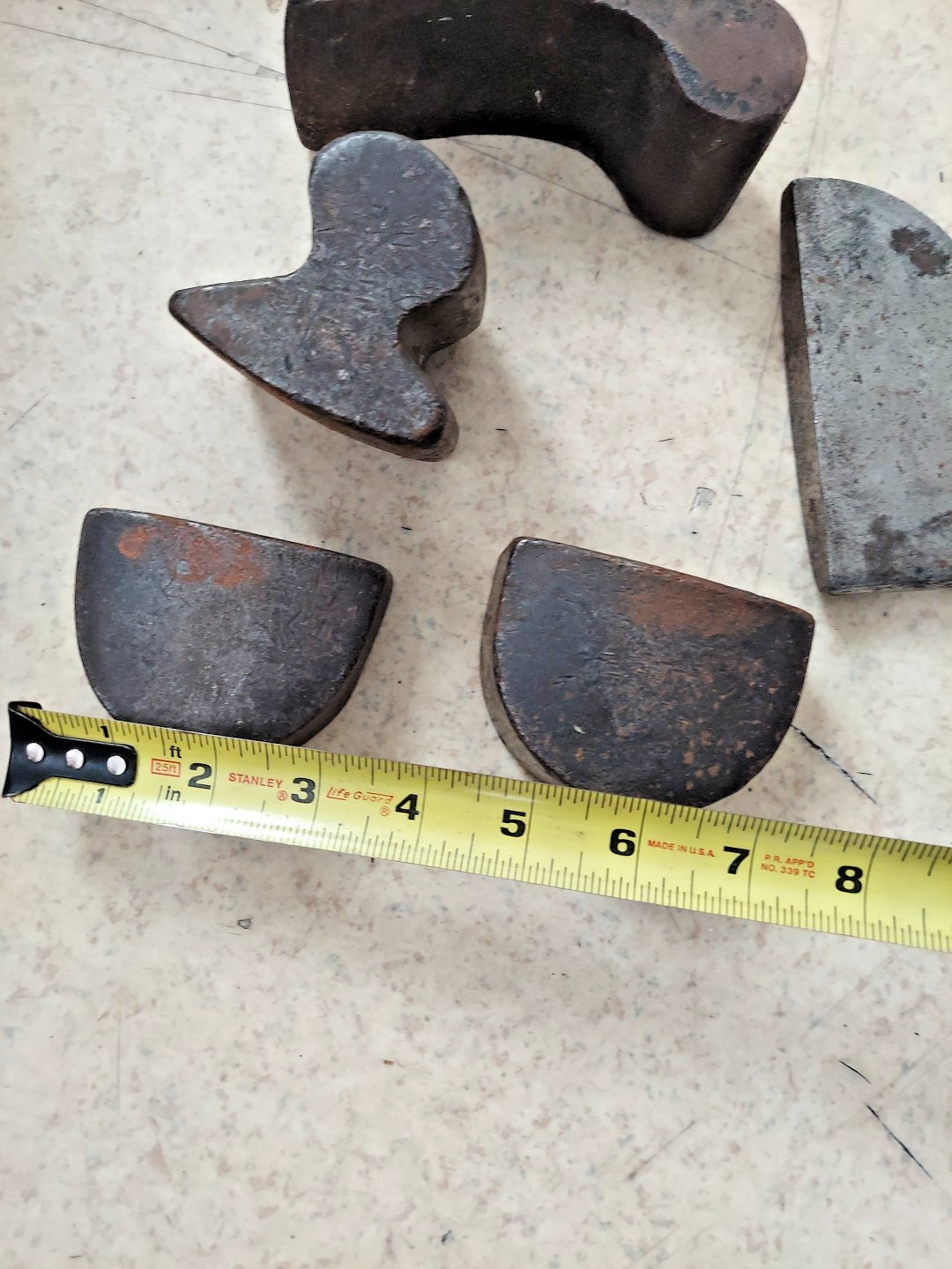 Lot Of 5 Vintage Auto Body Sheet Metal Tools Dolly Heel Dollies Comma Blob