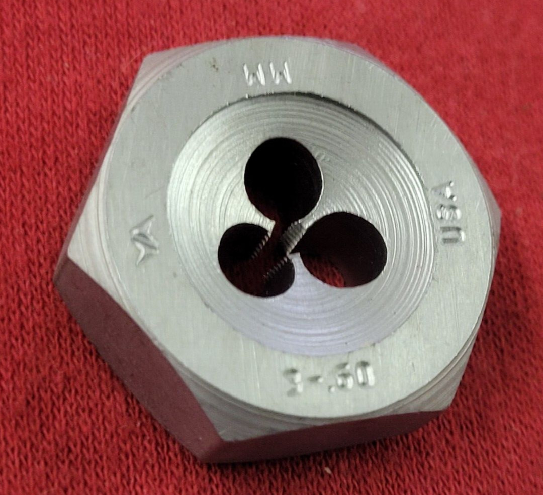 M3 X 0.60 Metric 1″ Hex Die 3MM Carbon Steel A1 419-03060 USA MADE