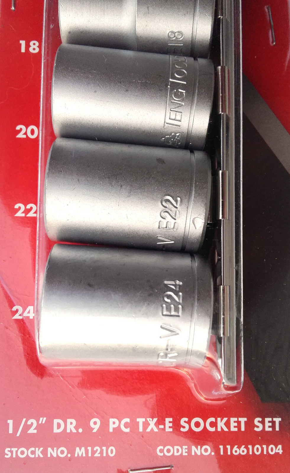 Teng Tools M1210 1/2″ Drive 116610104 9PC Torx TX-E E10 – E24 Socket Set