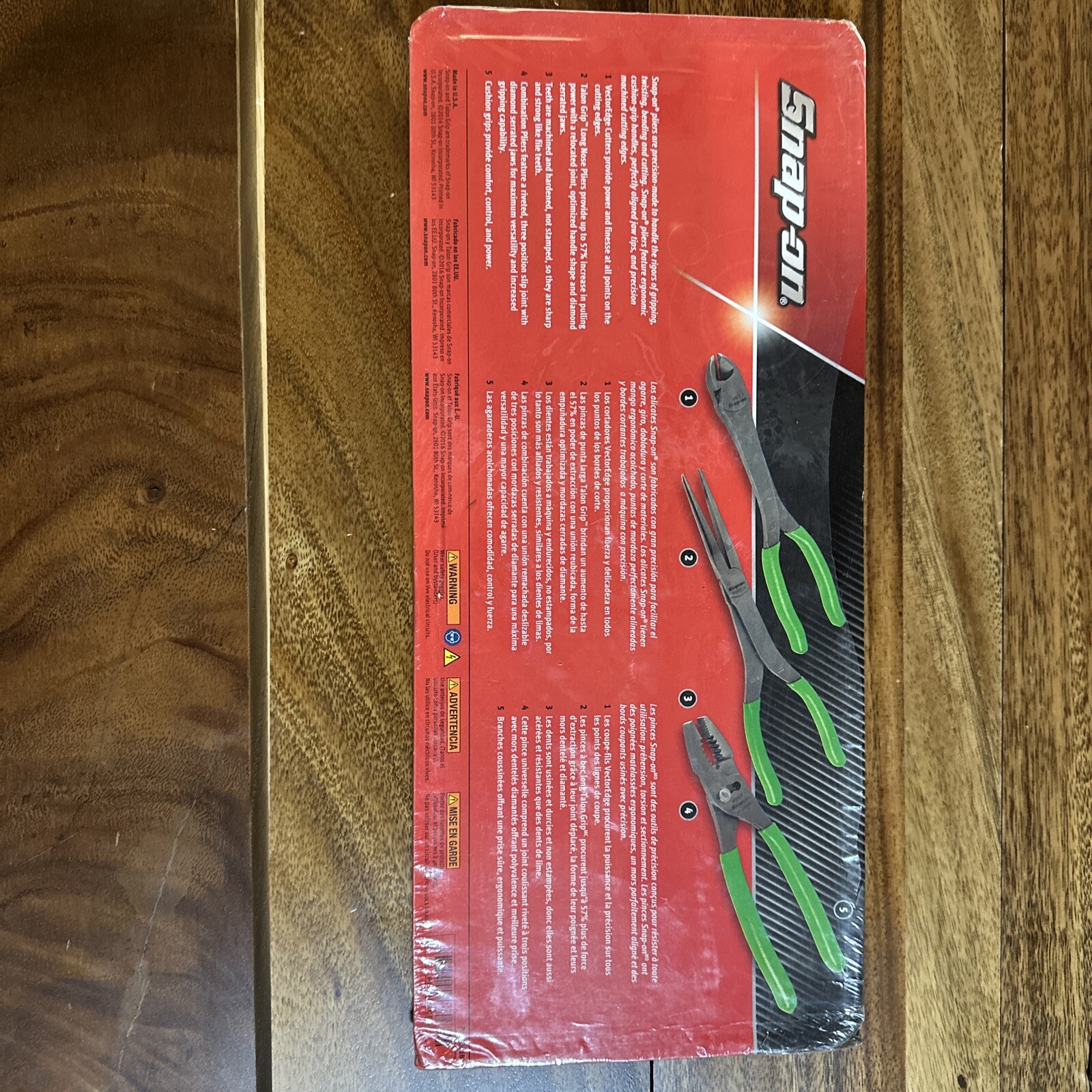 NEW Snap On Tools PL330ACFG GREEN SOFT GRIP 3 Piece HD Plier Set FREE EXPEDITED