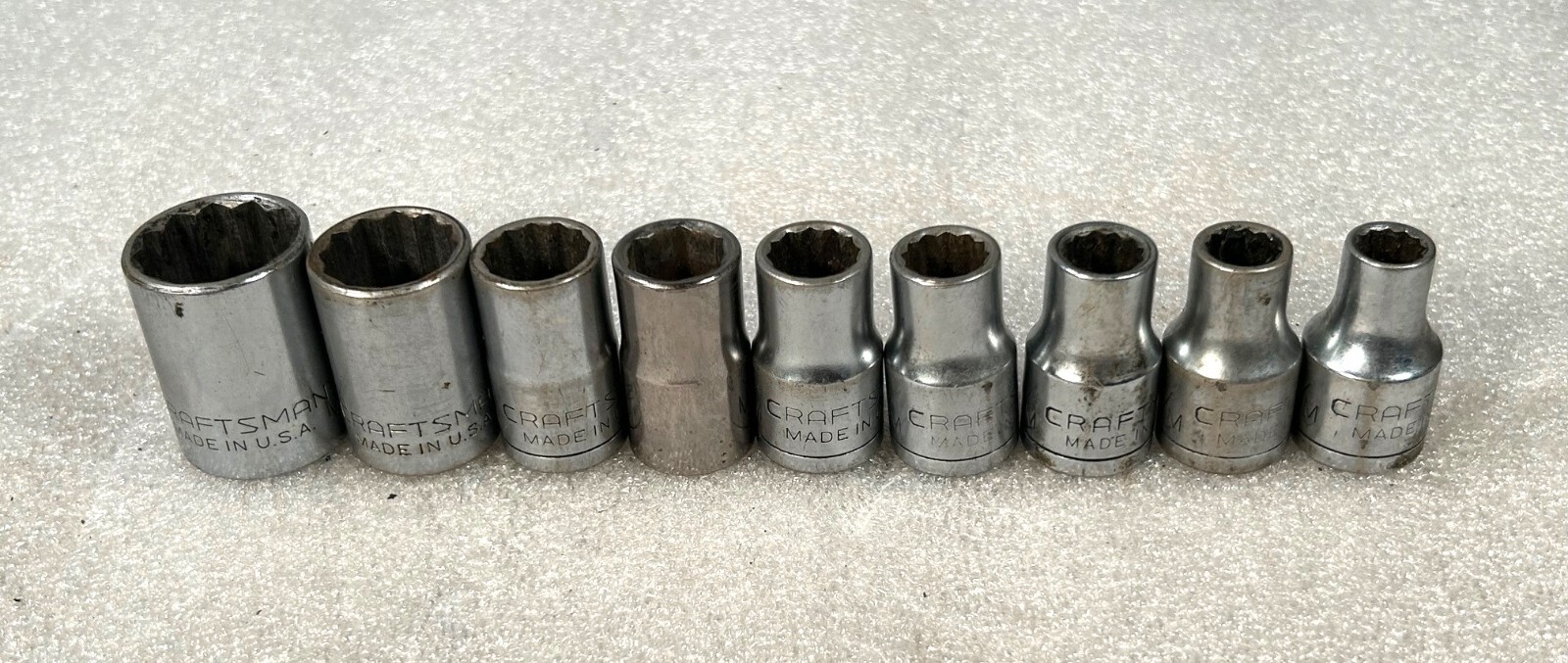 9 PC CRAFTSMAN Socket Set 1/2″ Drive Metric 9-15mm, 19 & 22mm most -V- series